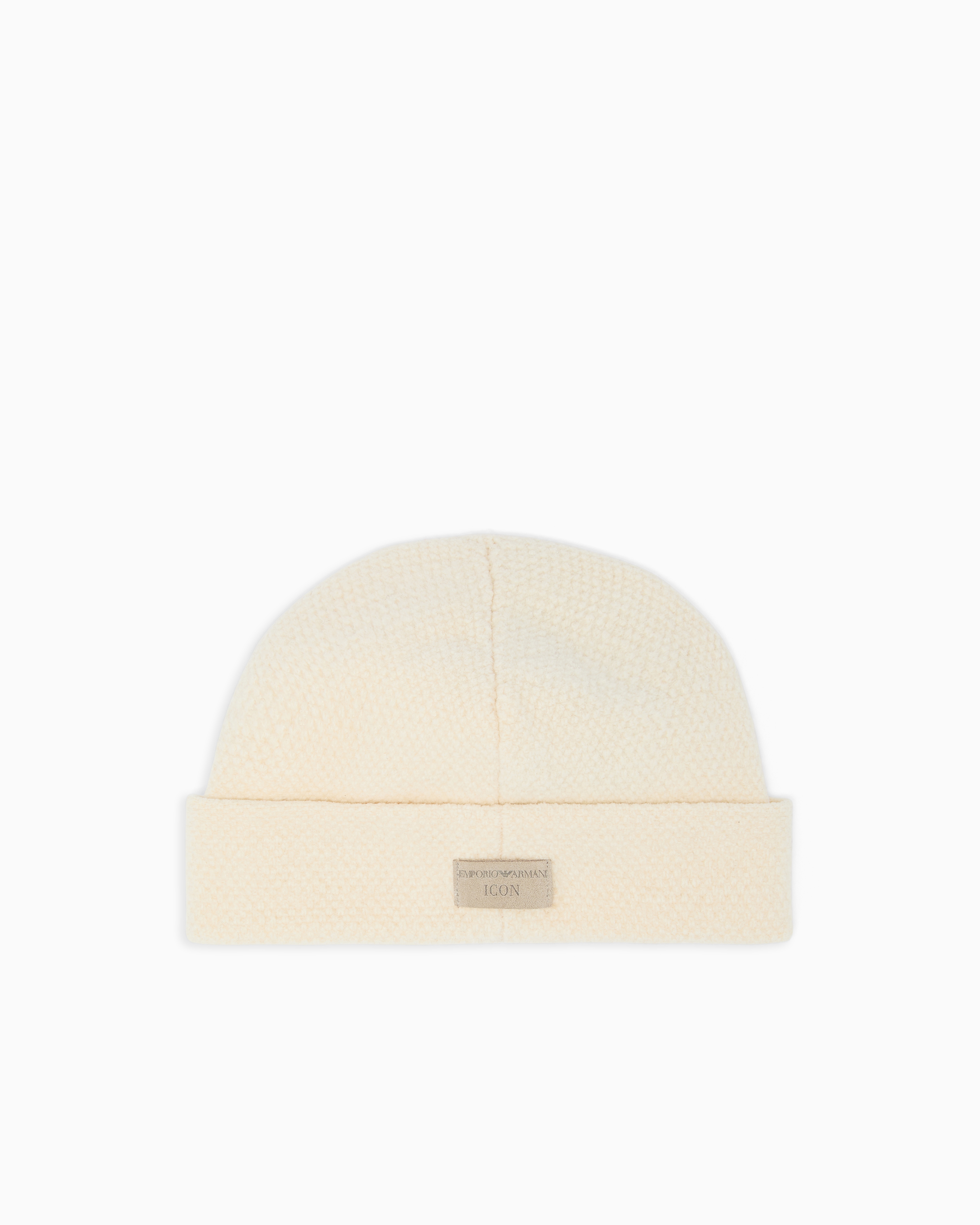 Emporio Armani White Icon Chenille Beanie
