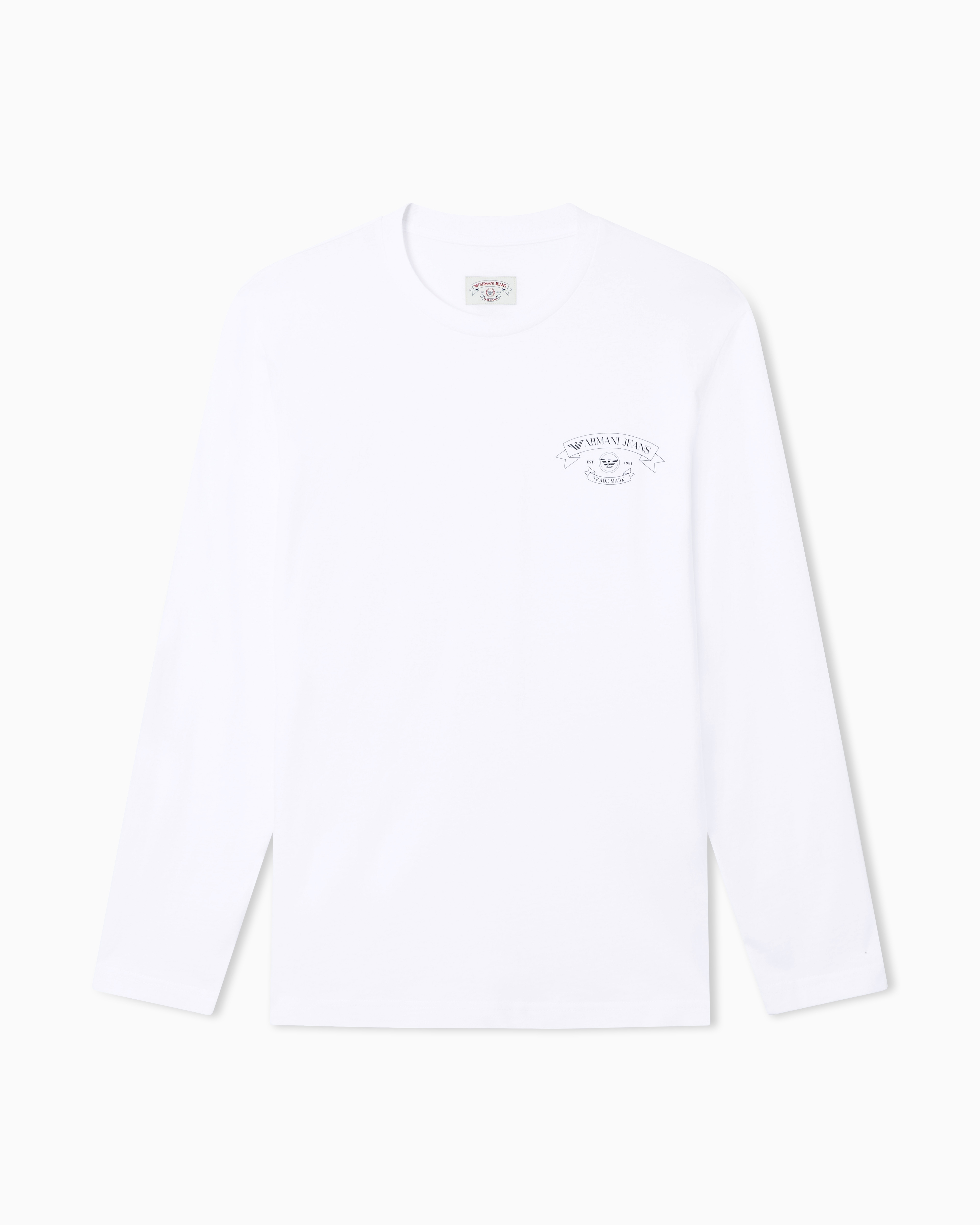 Emporio Armani White Armani Jeans Printed Jersey Jumper