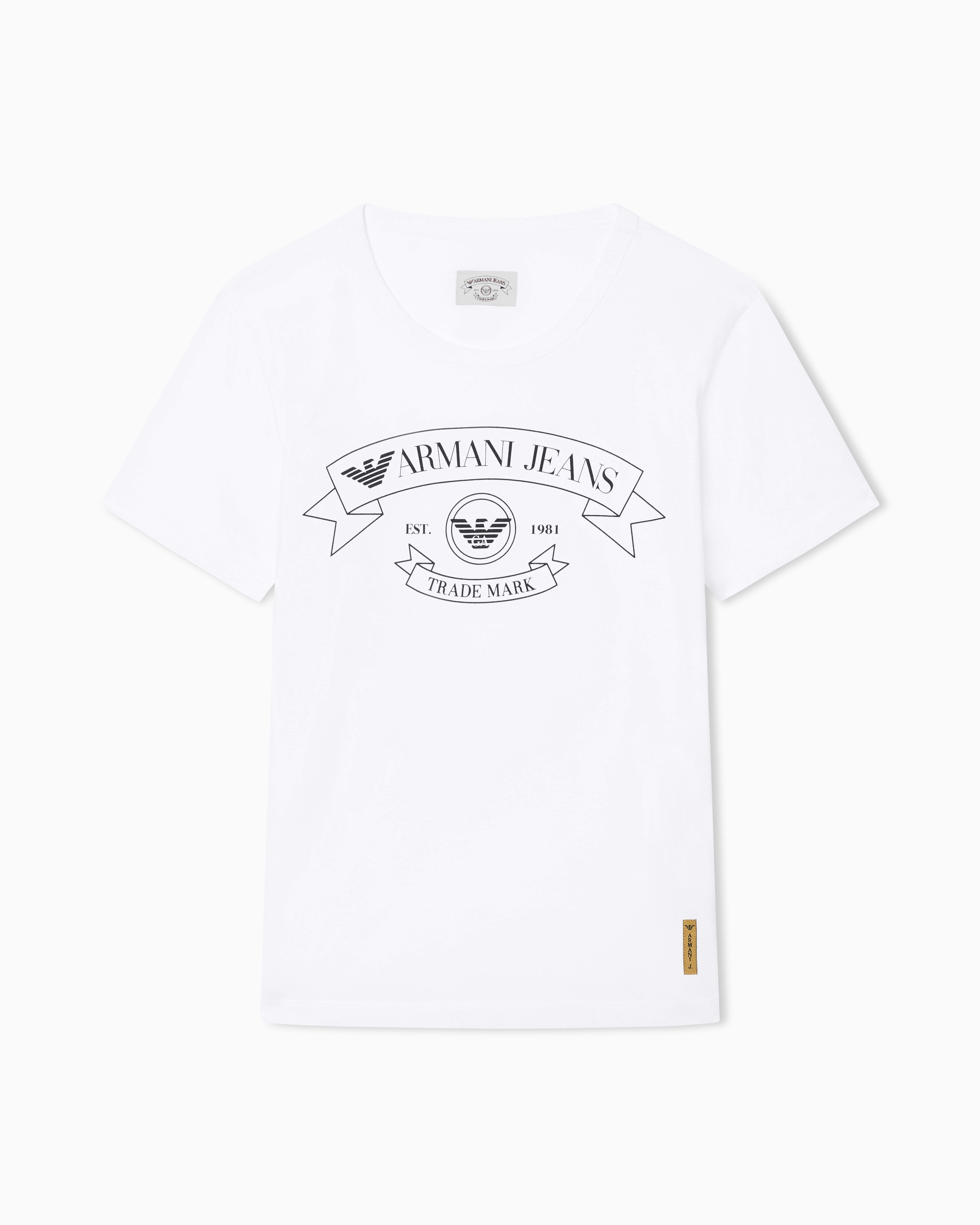 Emporio Armani White Armani Jeans Jersey T-Shirt With Print