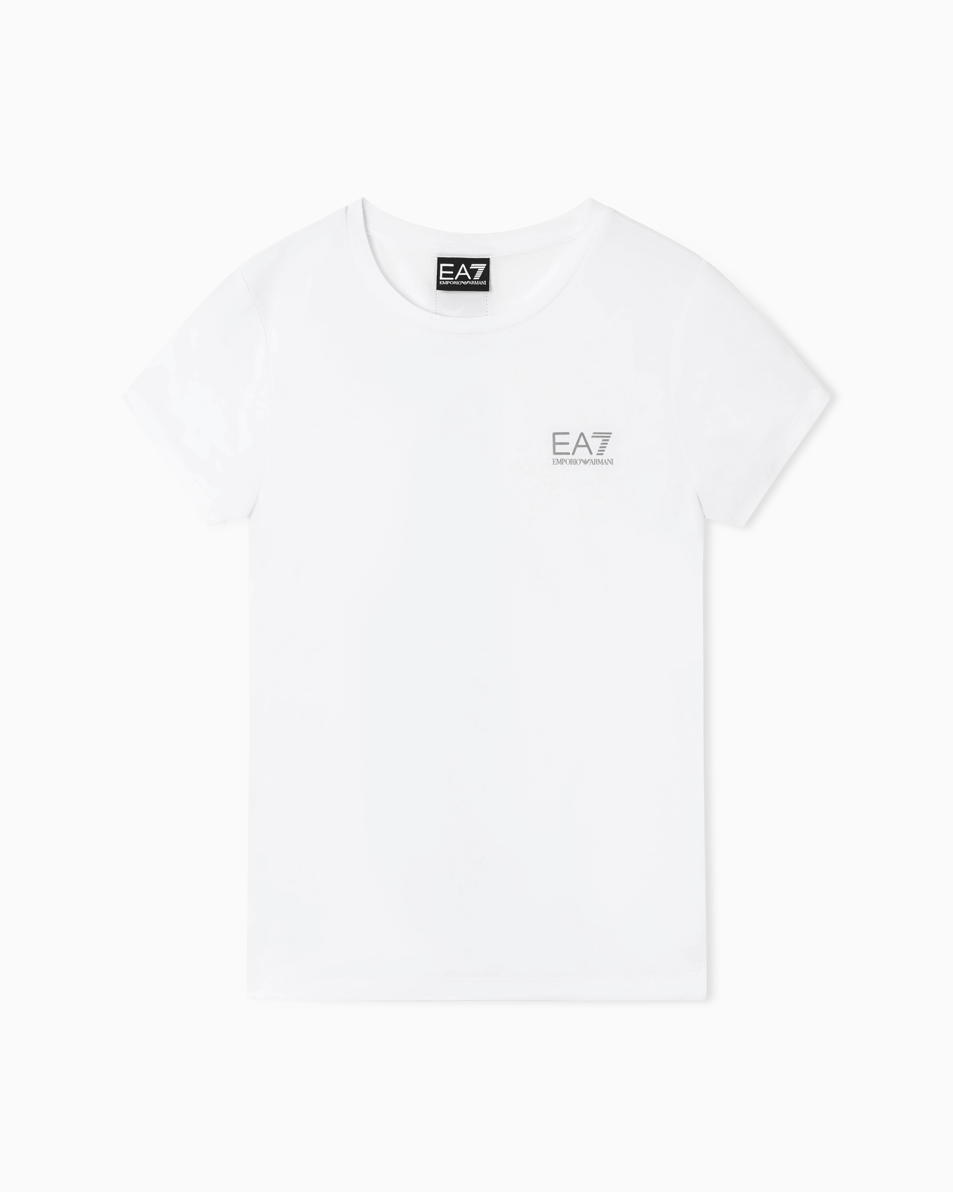 Ea7 White Asv Natural Ventus7 Technical Fabric T-Shirt