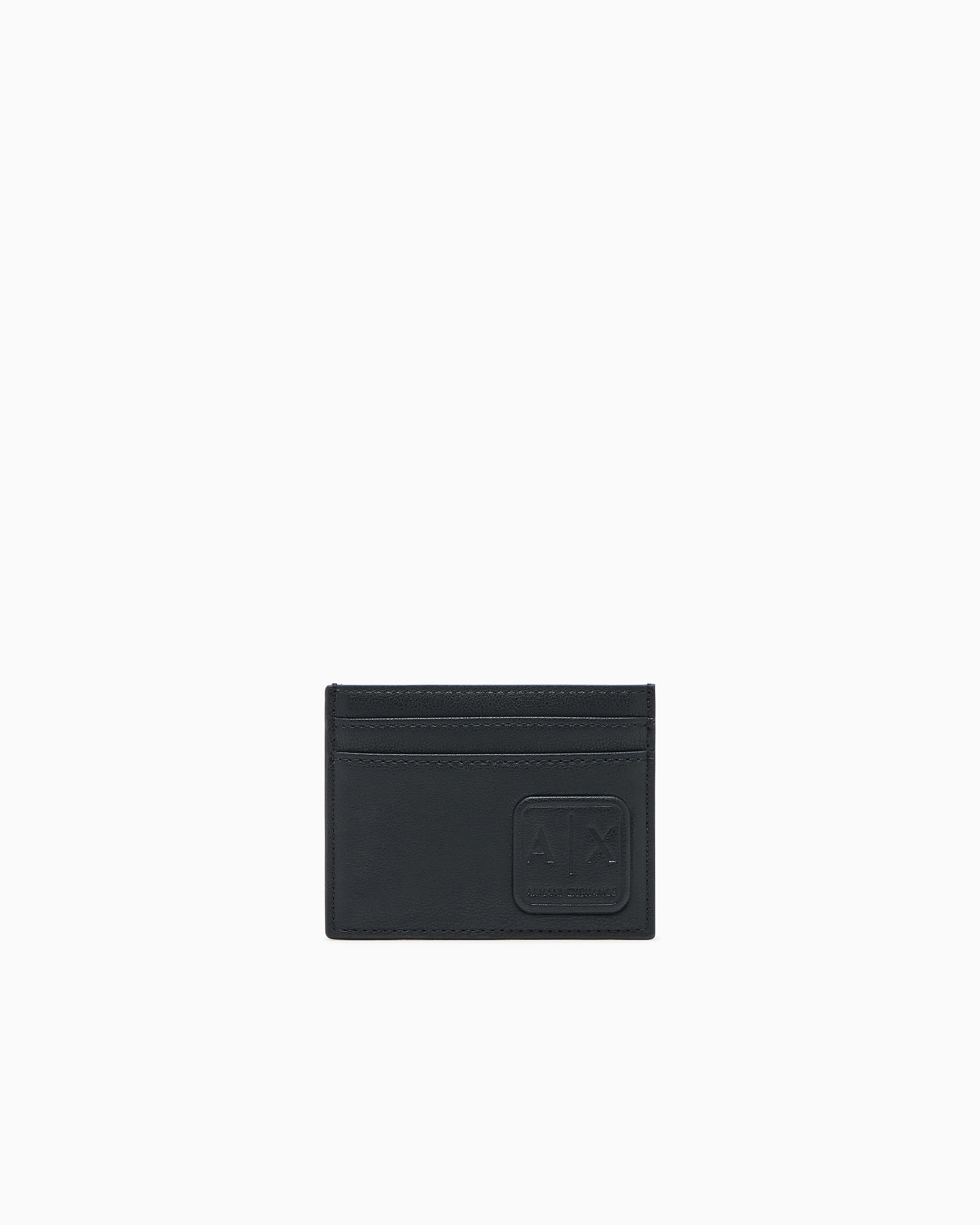 Armani Exchange Black Smooth Texture Card Holder