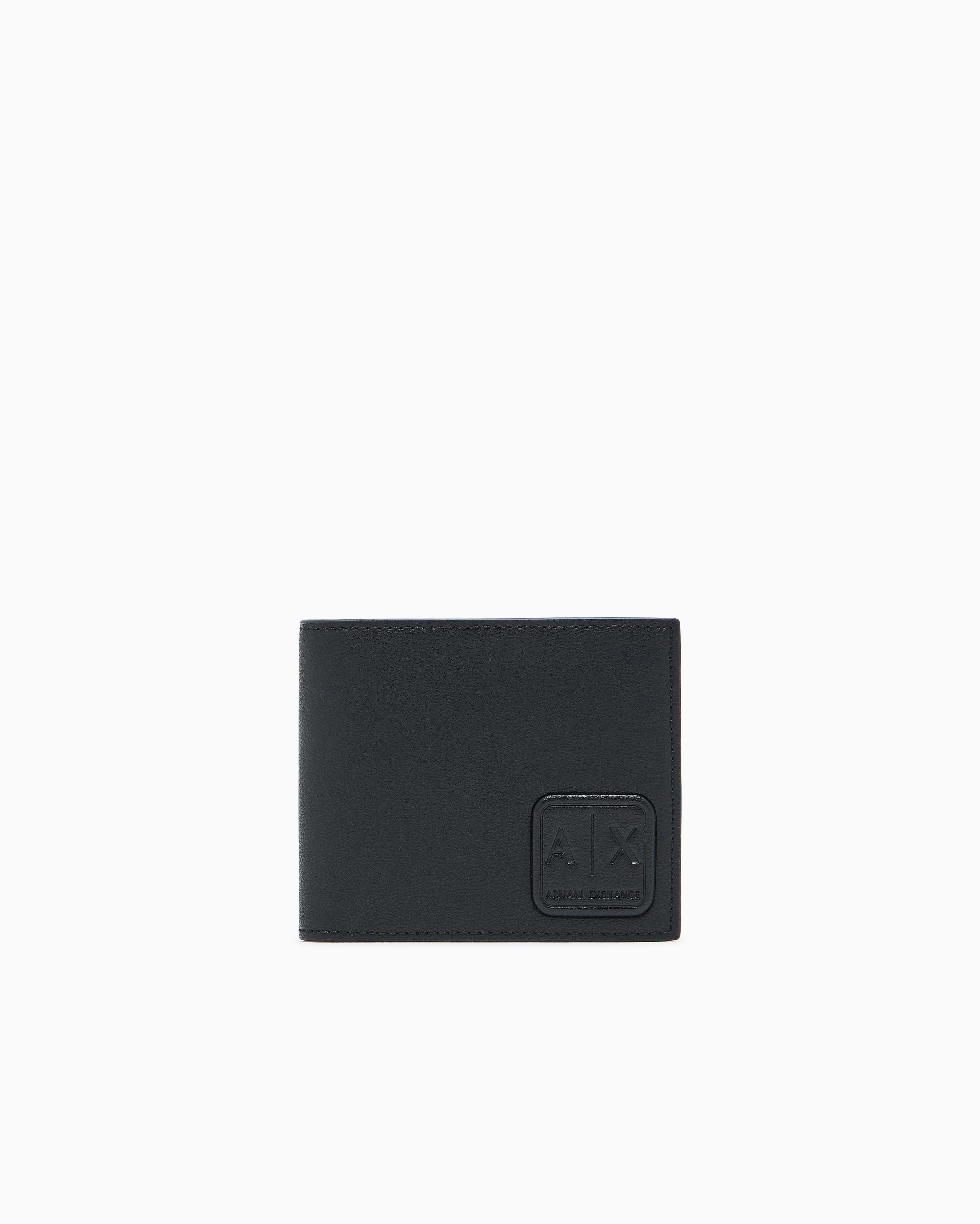 Armani Exchange Black Smooth Texture Bifold Wallet