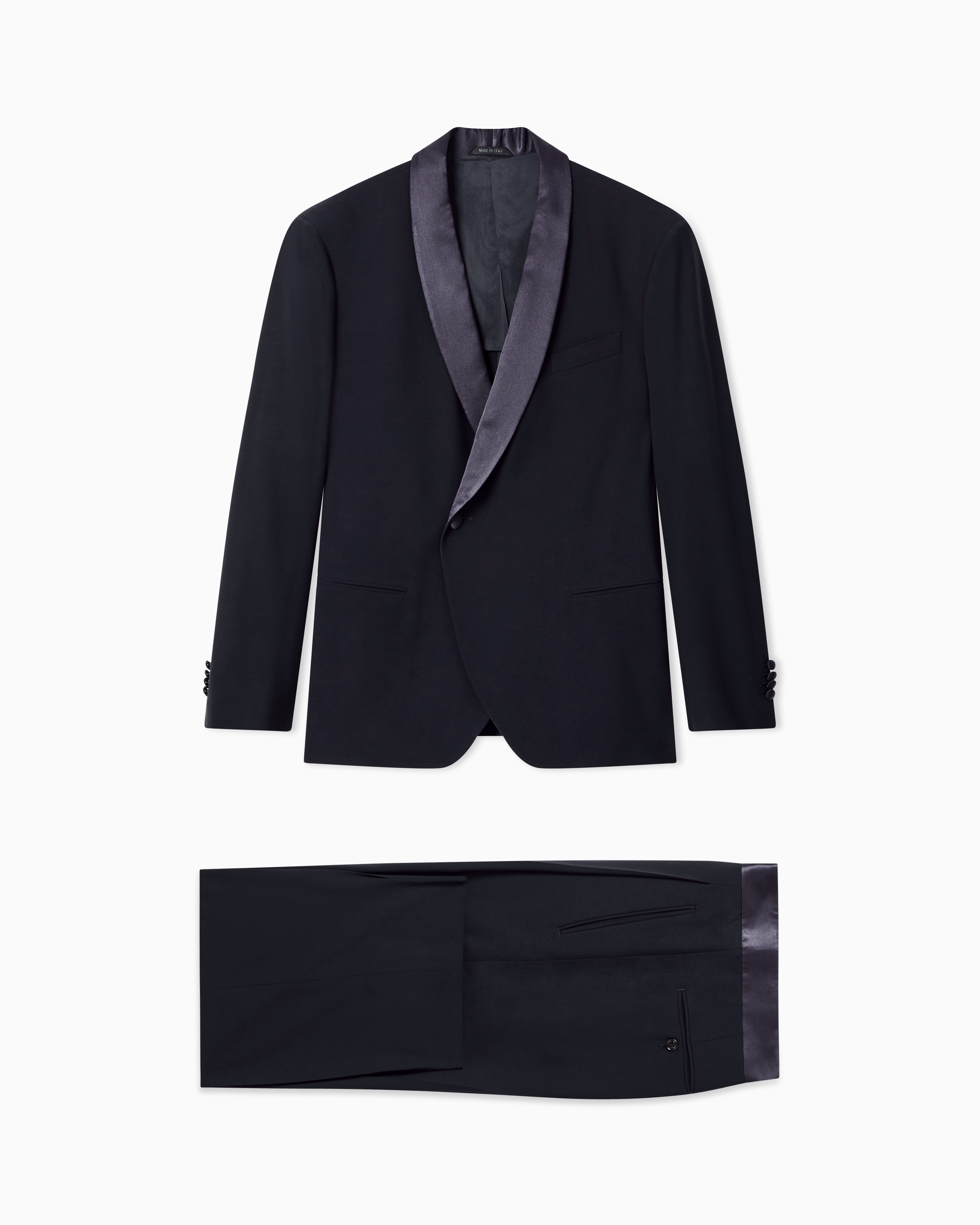Giorgio Armani Men's Navy Blue Single-Breasted Tuxedo In Wool Crêpe