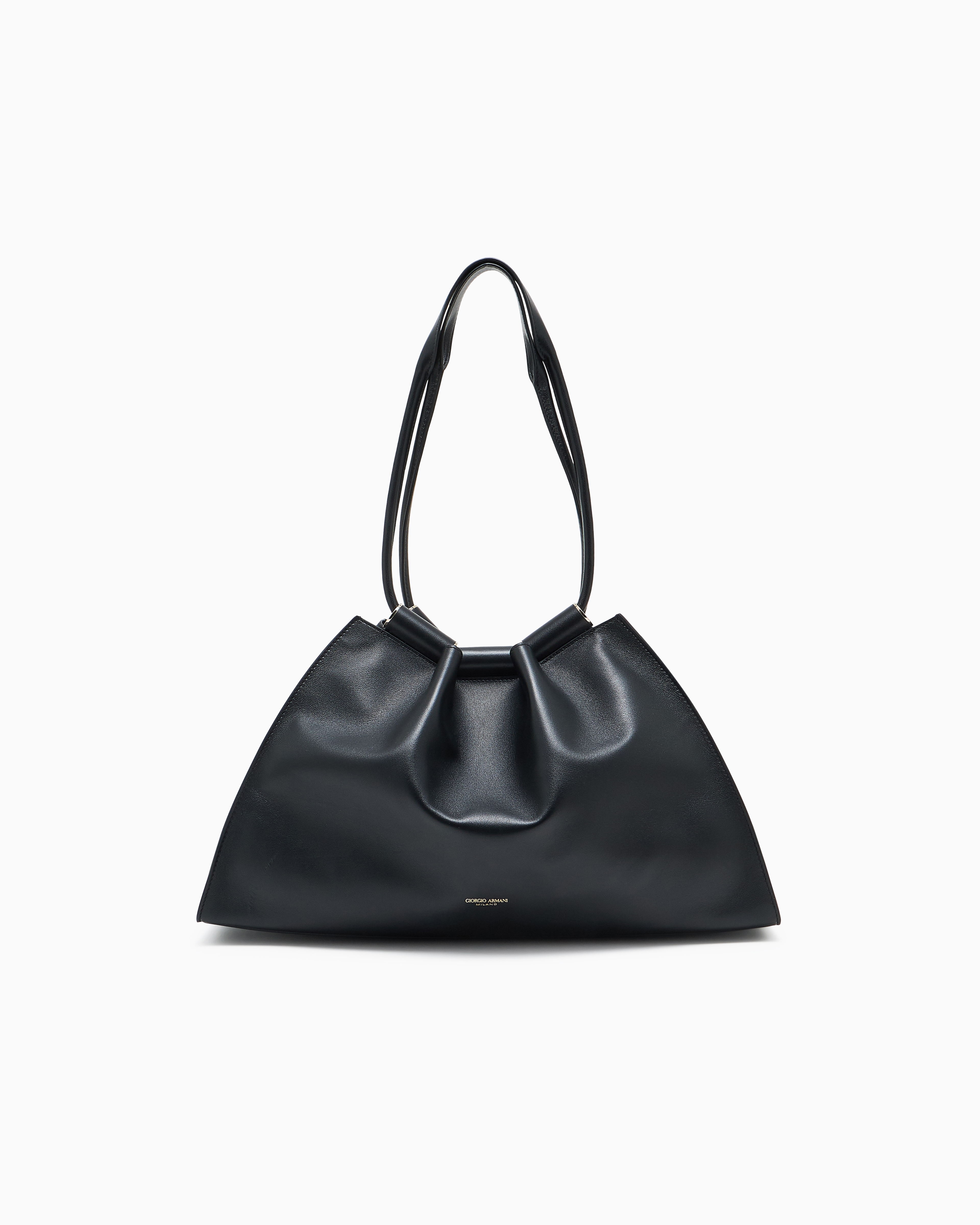 Giorgio Armani Black Small Nappa Leather Shopper