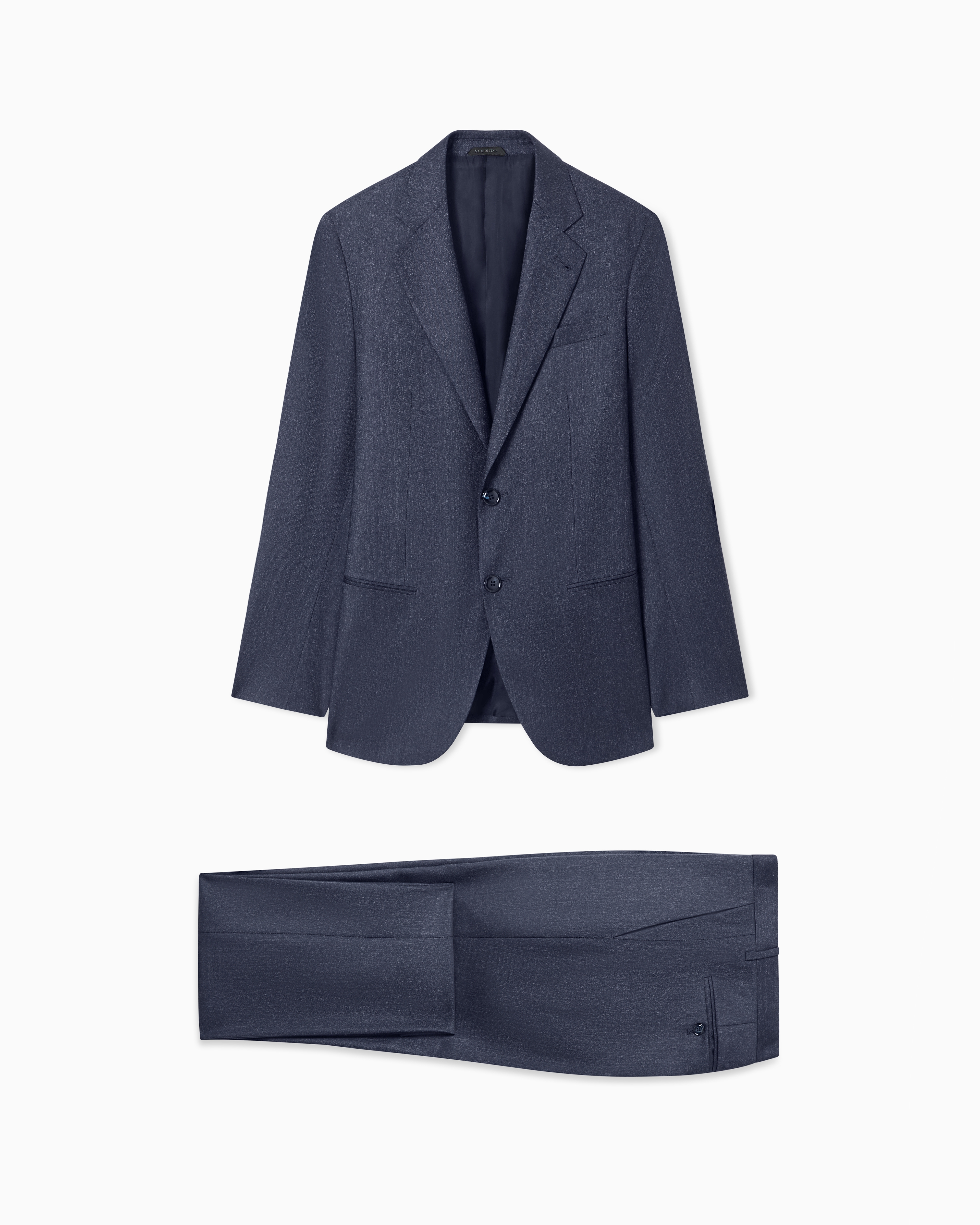 Giorgio Armani Navy Blue Soho Line Denim-Look Wool Single-Breasted Suit