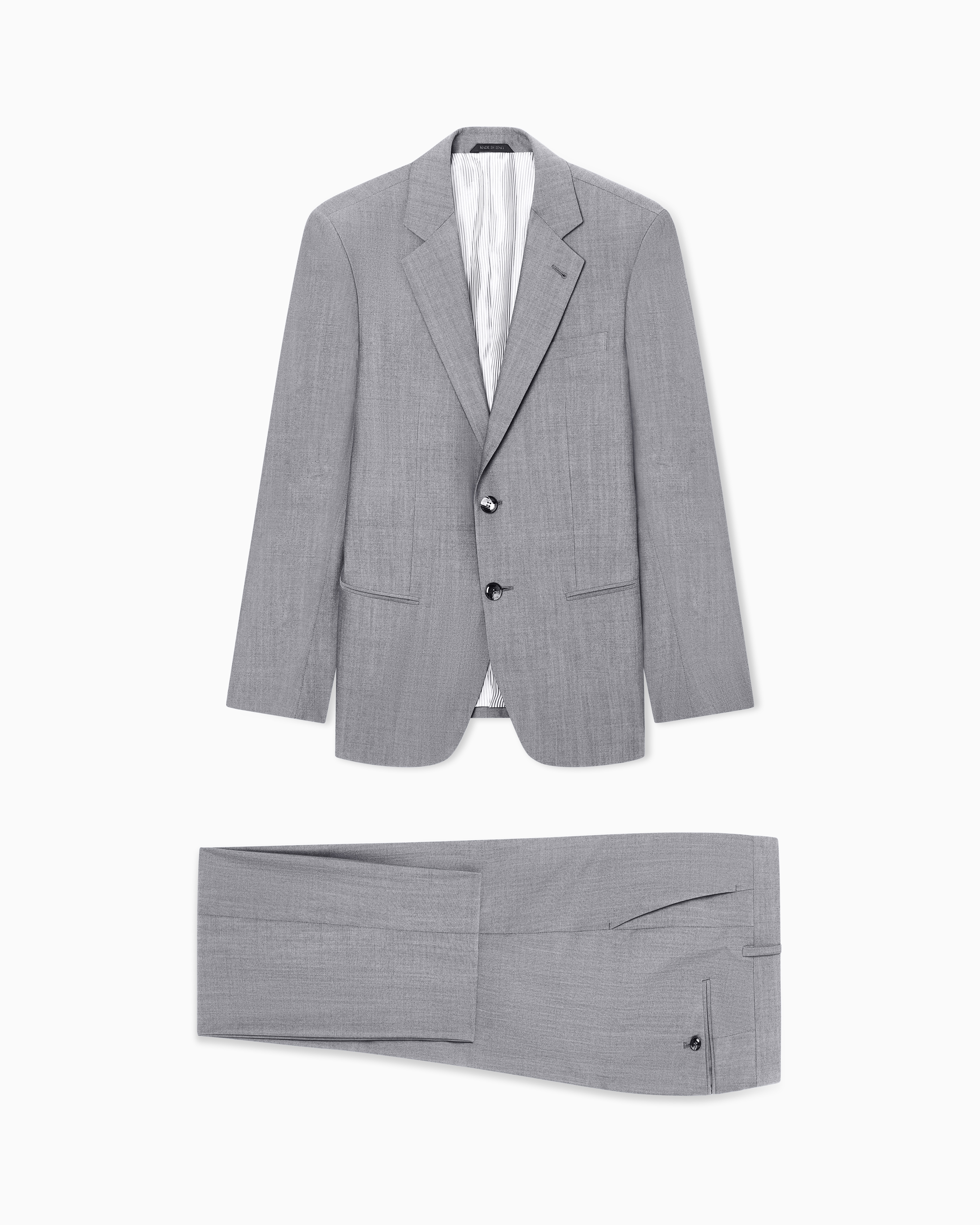 Giorgio Armani Grey Single-Breasted Soho Line Suit In Virgin Wool