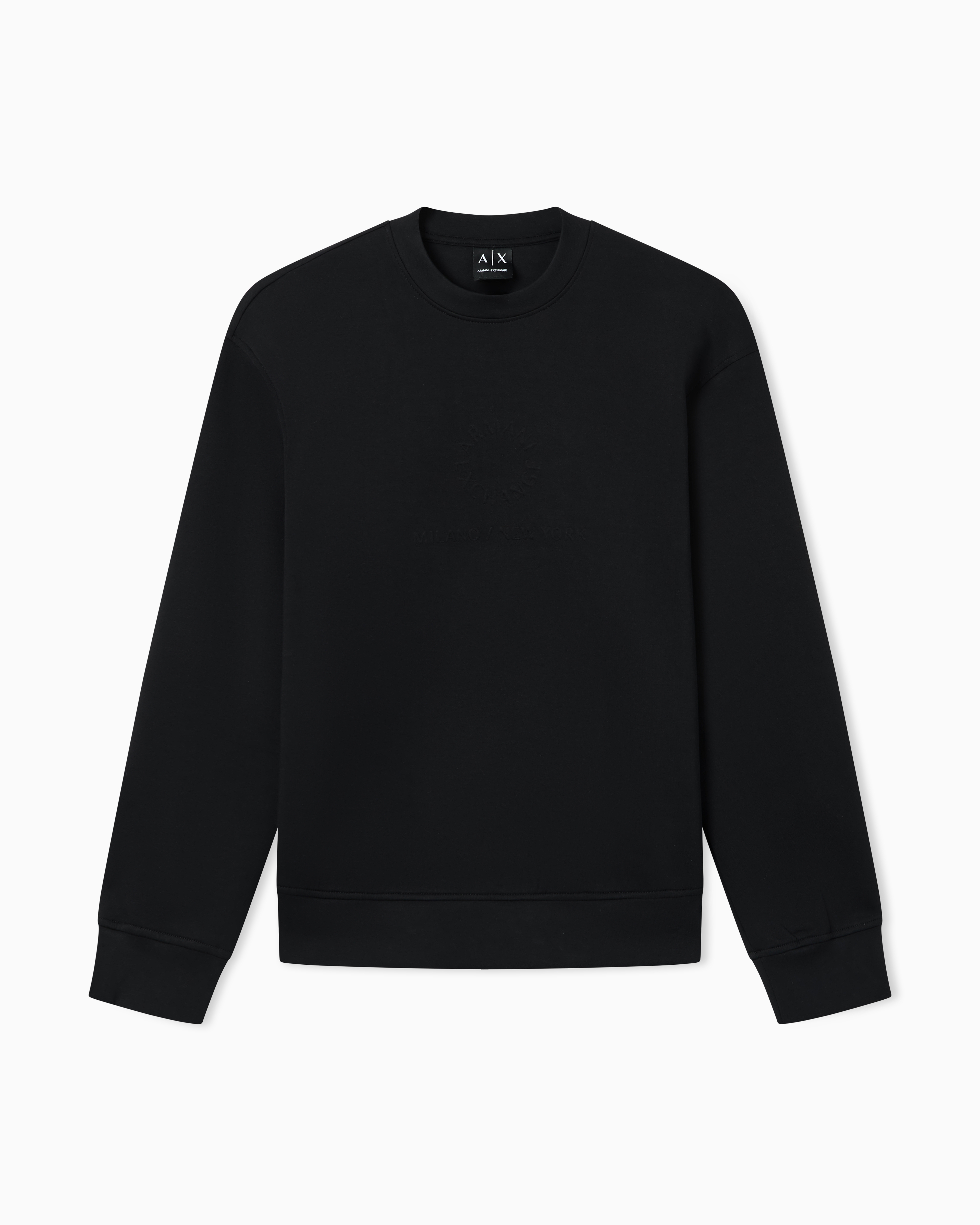Armani Exchange Black Stretch Bonded Cotton Sweatshirt