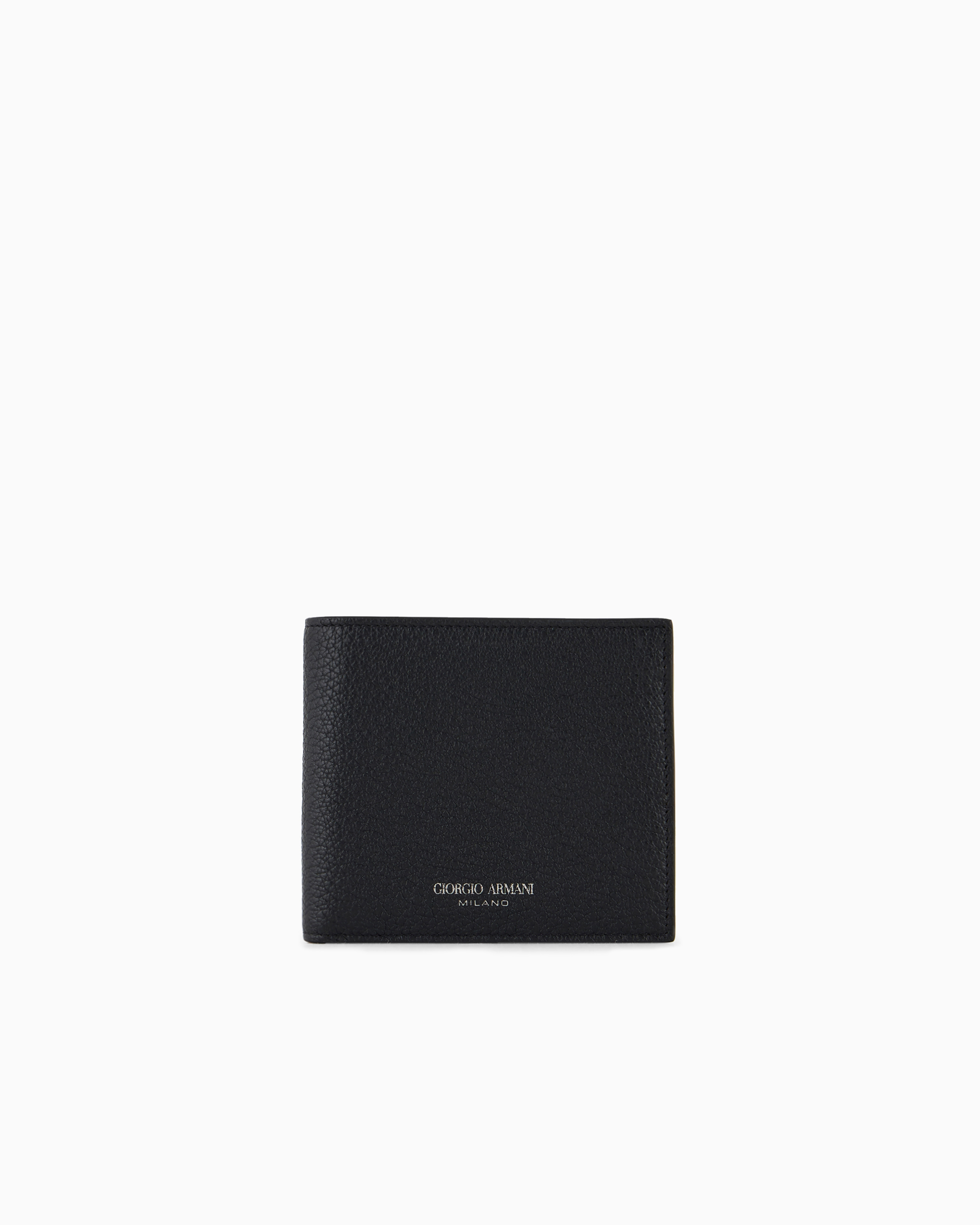 Giorgio Armani Black Printed Leather Wallet