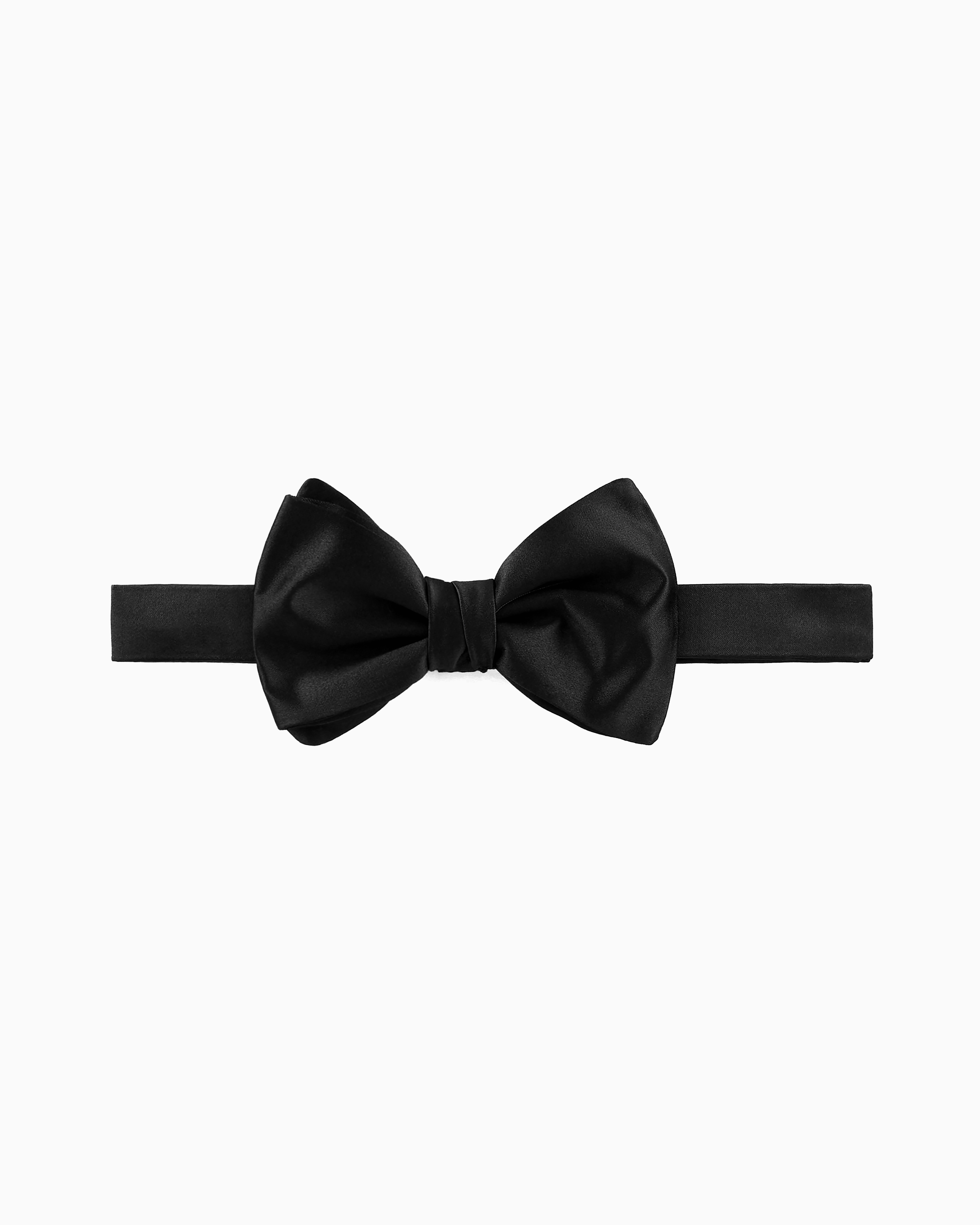 Giorgio Armani Black Pure Silk Knotted Bow Tie