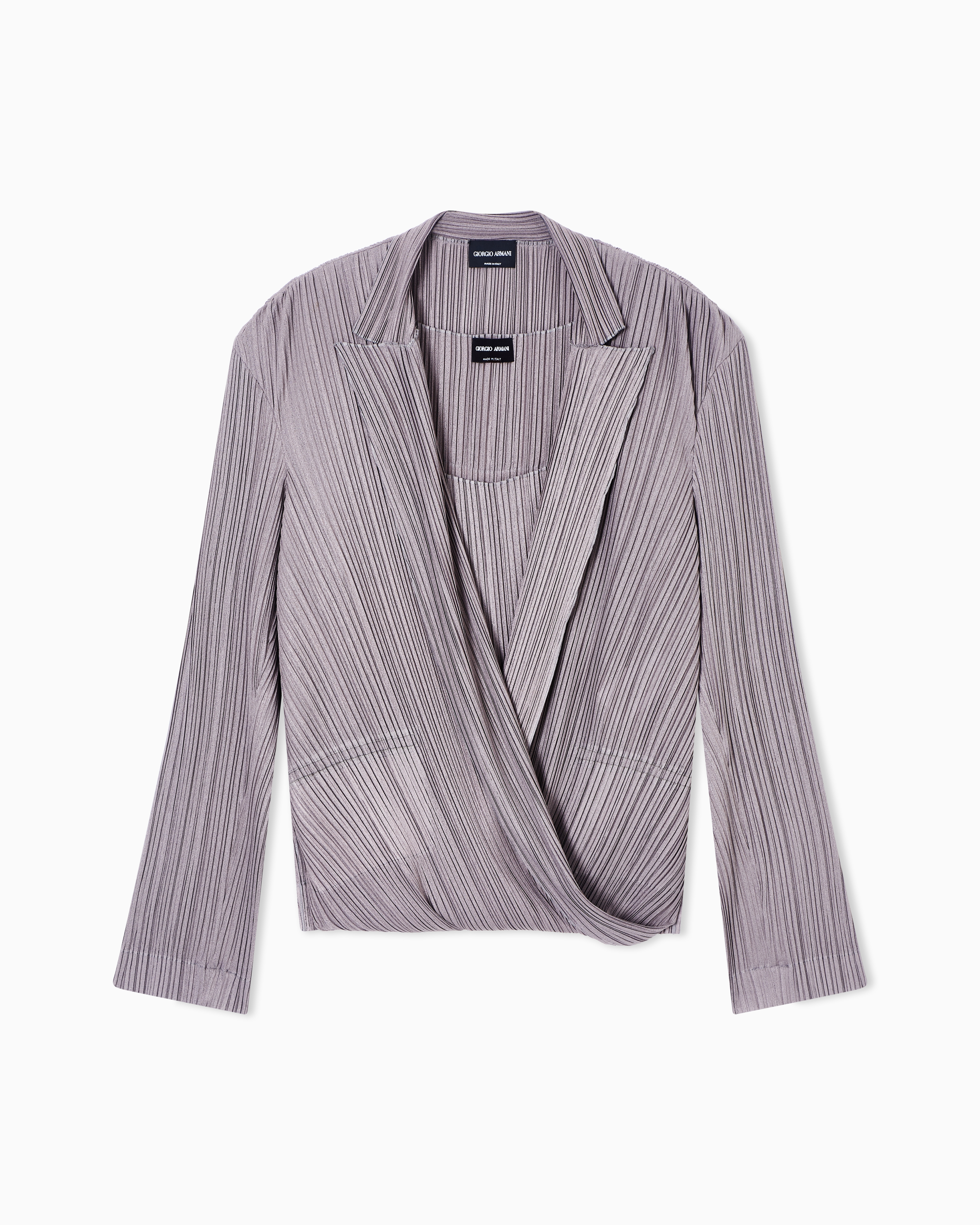 Giorgio Armani Brown Pleated Jersey Twin-Set