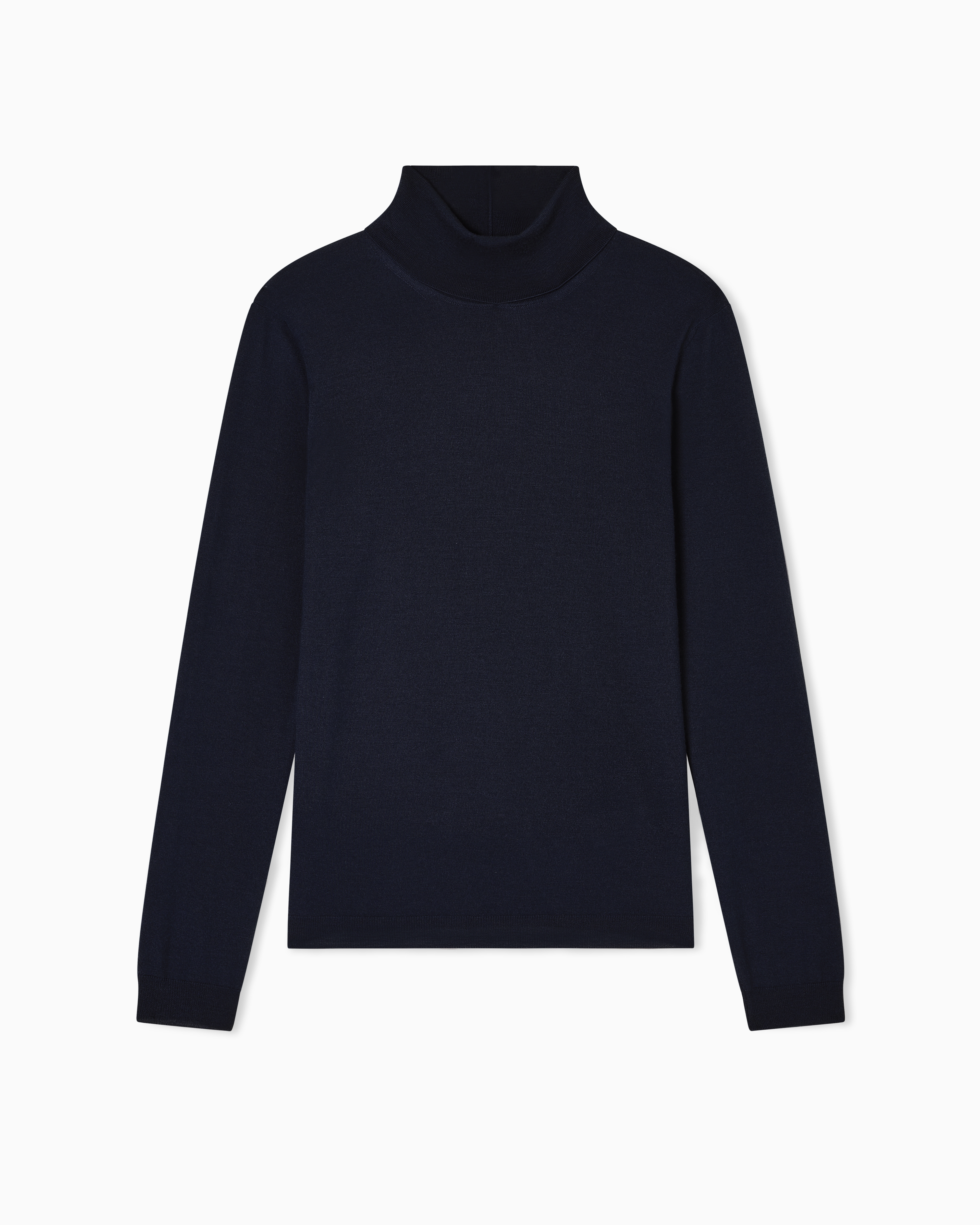 Giorgio Armani Navy Blue Cashmere Mock-Neck Jumper