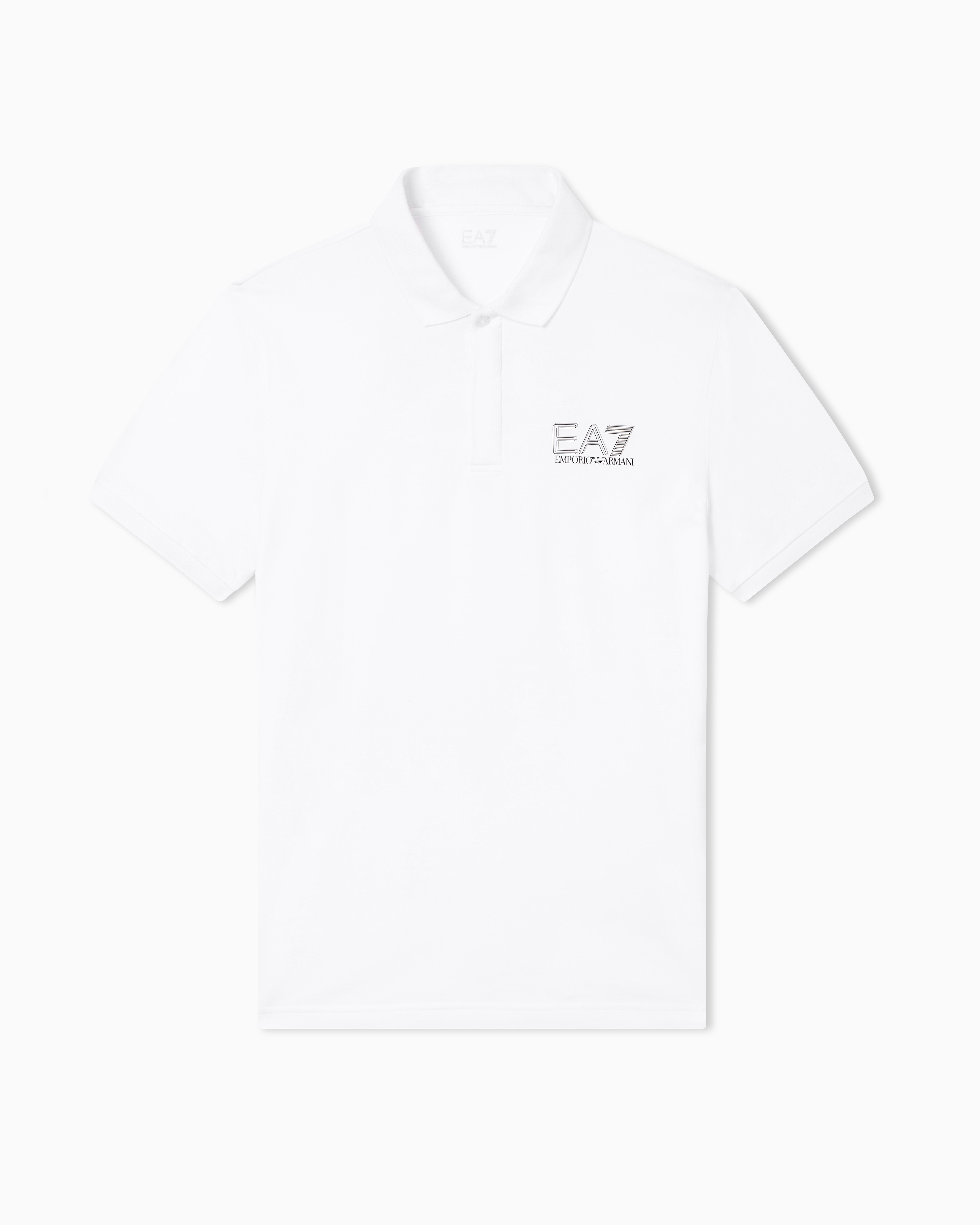 Ea7 White Visibility Cotton Jersey T-Shirt