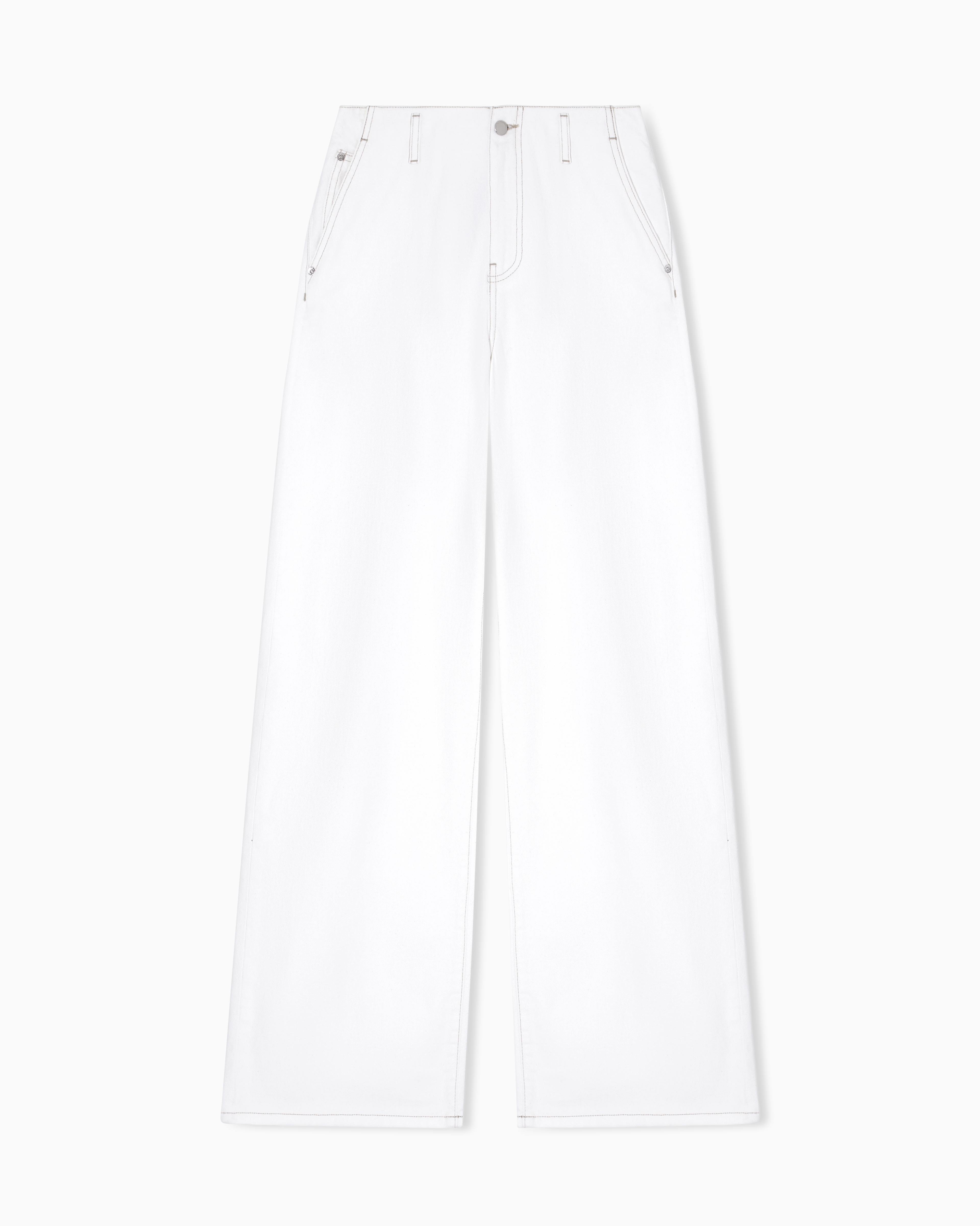 Emporio Armani White J2h Relaxed-Fit Jeans In Garment-Dyed Drill