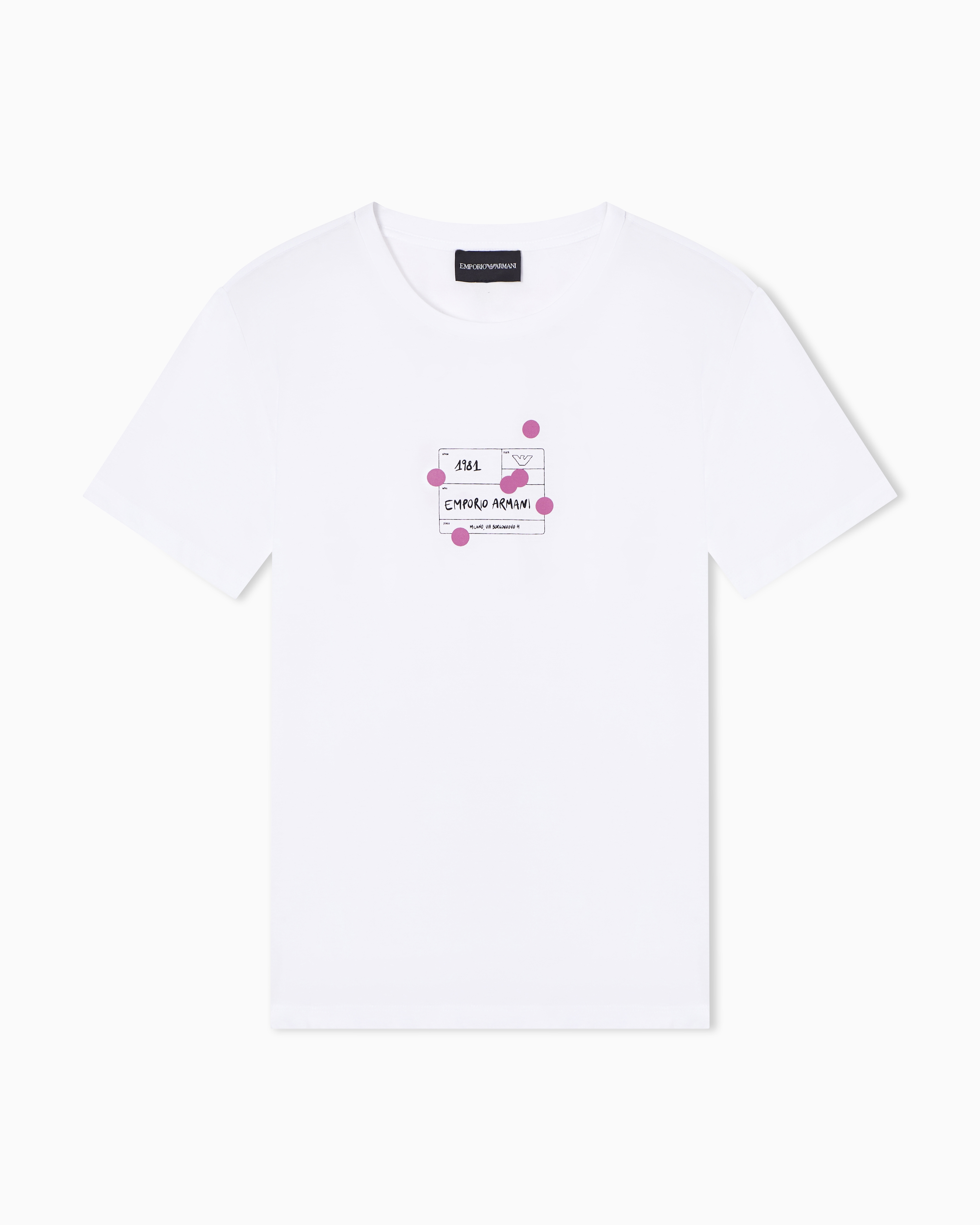 Emporio Armani T-Shirt In Jersey Organico Con Stampa E Pois