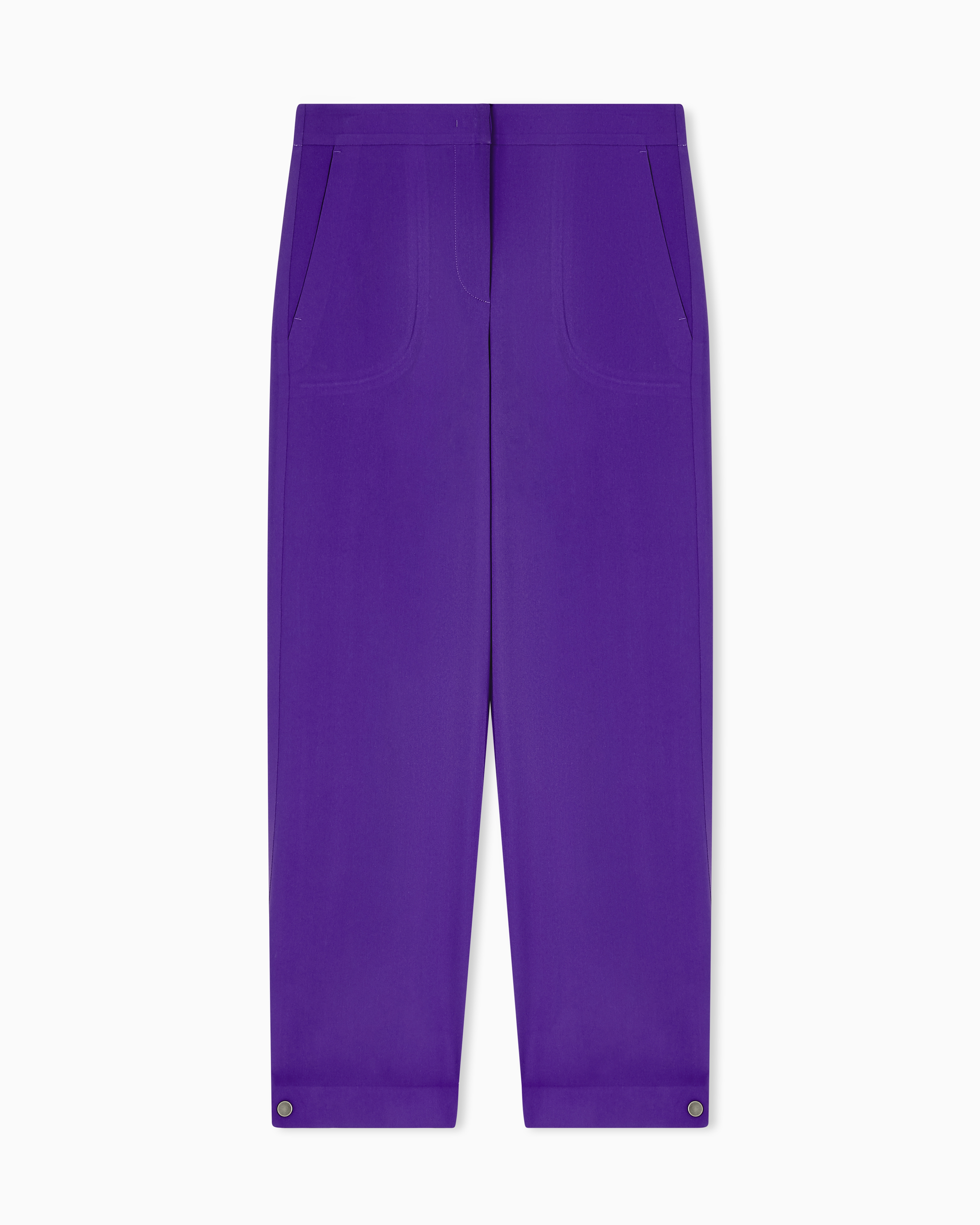 Giorgio Armani Purple Technical-Cady Straight Trousers