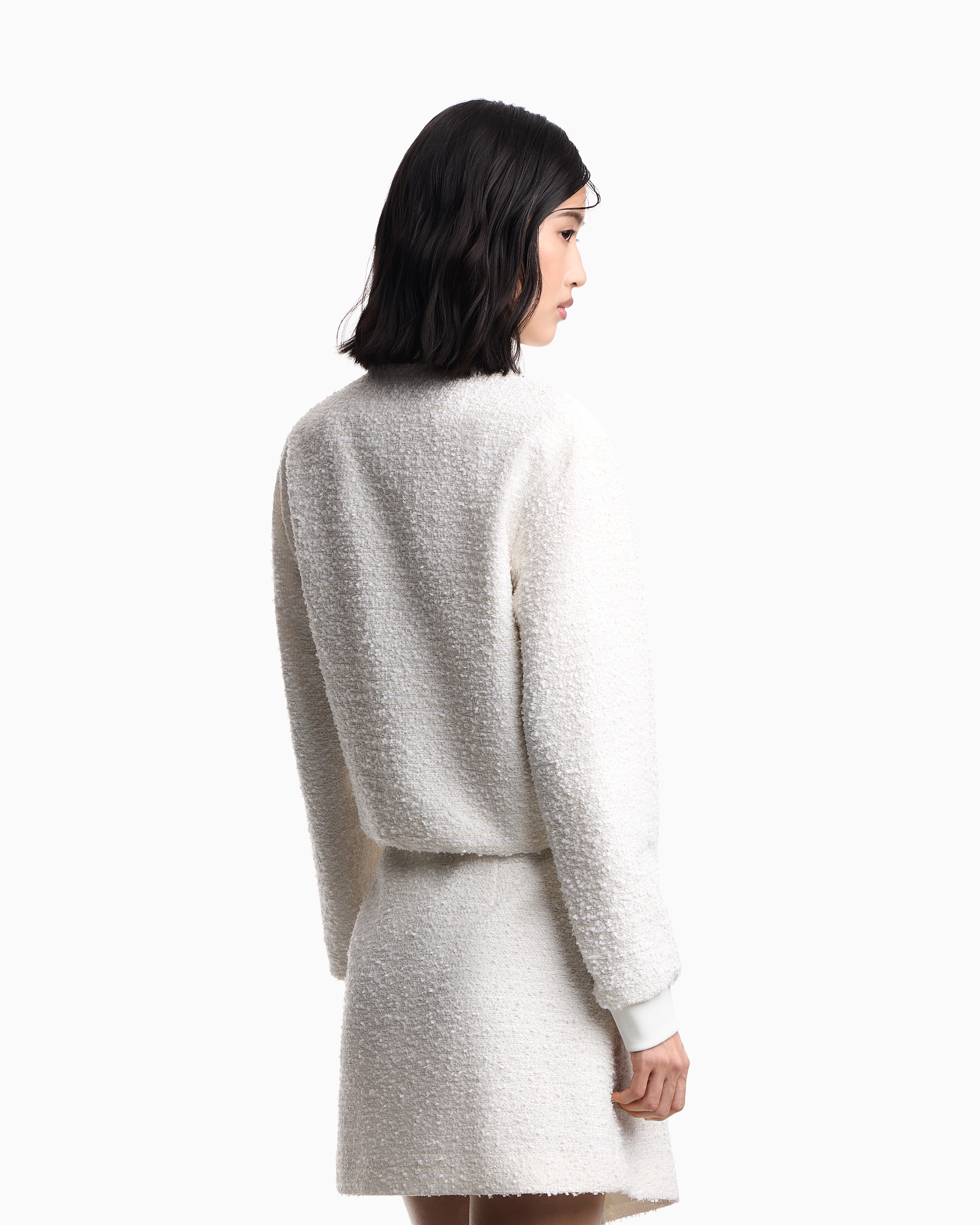 Luner New Year フルジップブルゾン ブークレ風ツイード | Emporio Armani
