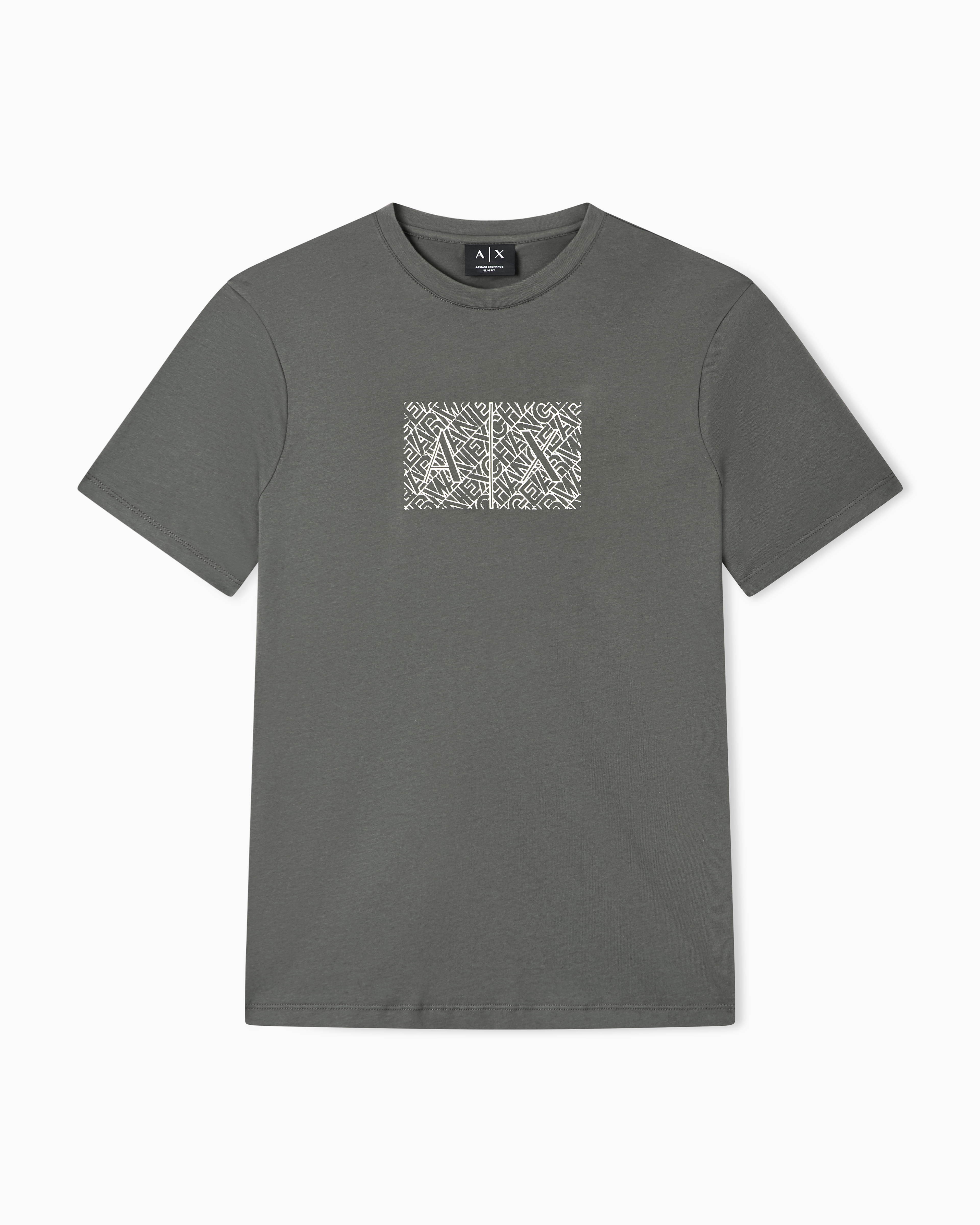 Armani Exchange Grey Slim Fit T-Shirt In Classic Cotton Jersey
