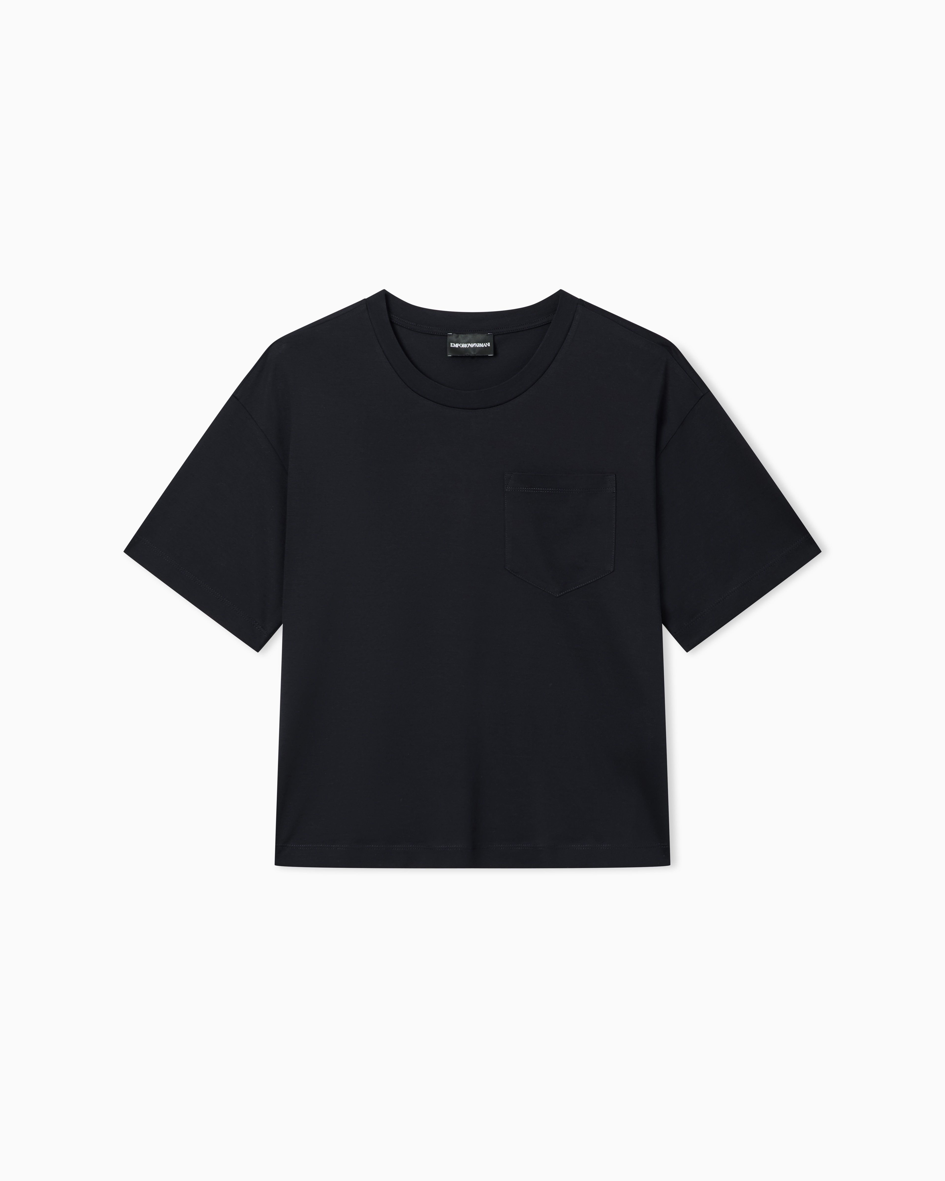 Emporio Armani Navy Blue Travel Essentialss T-Shirt In Mercerised Jersey