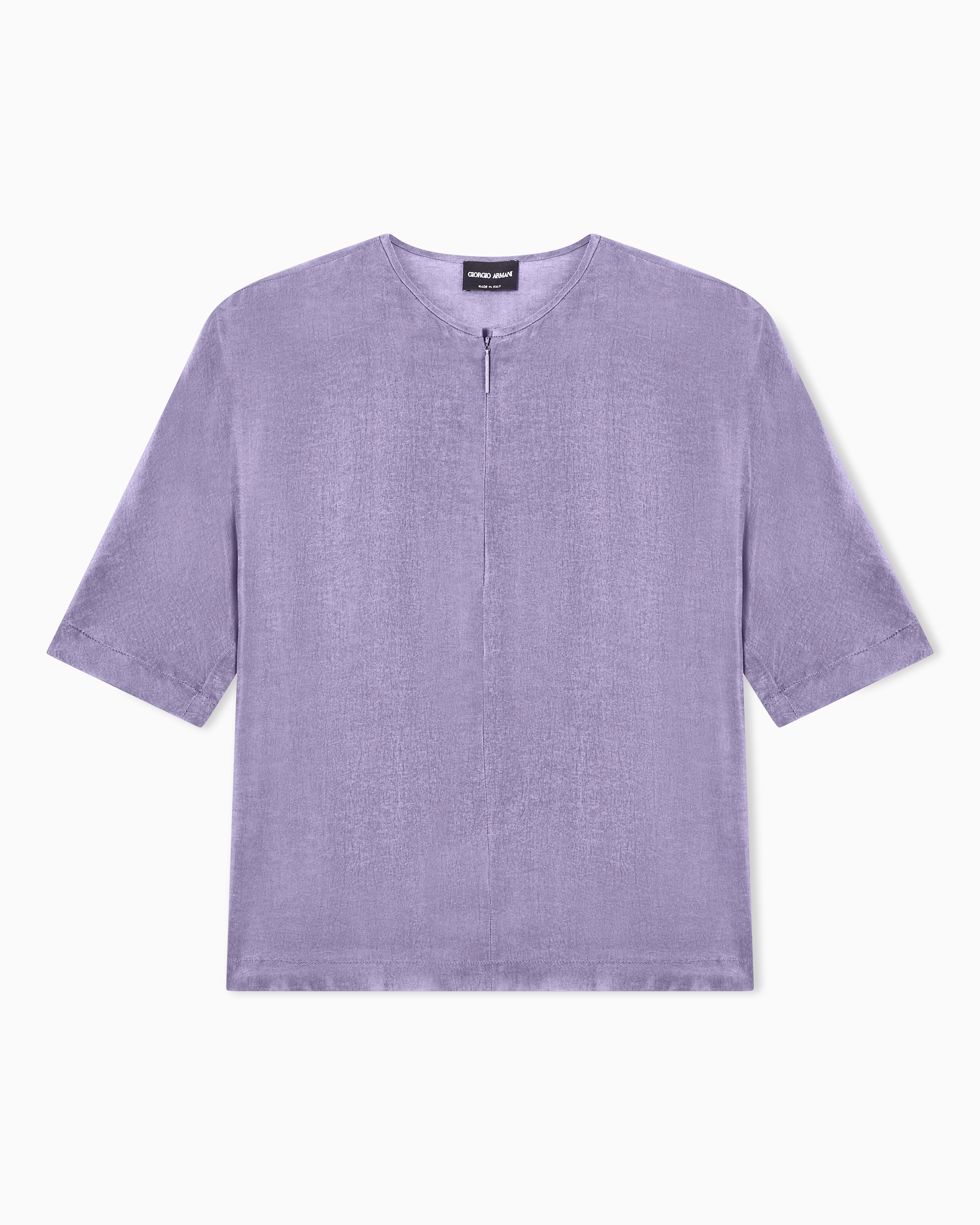 Giorgio Armani Purple Short-Sleeved Cupro Shirt