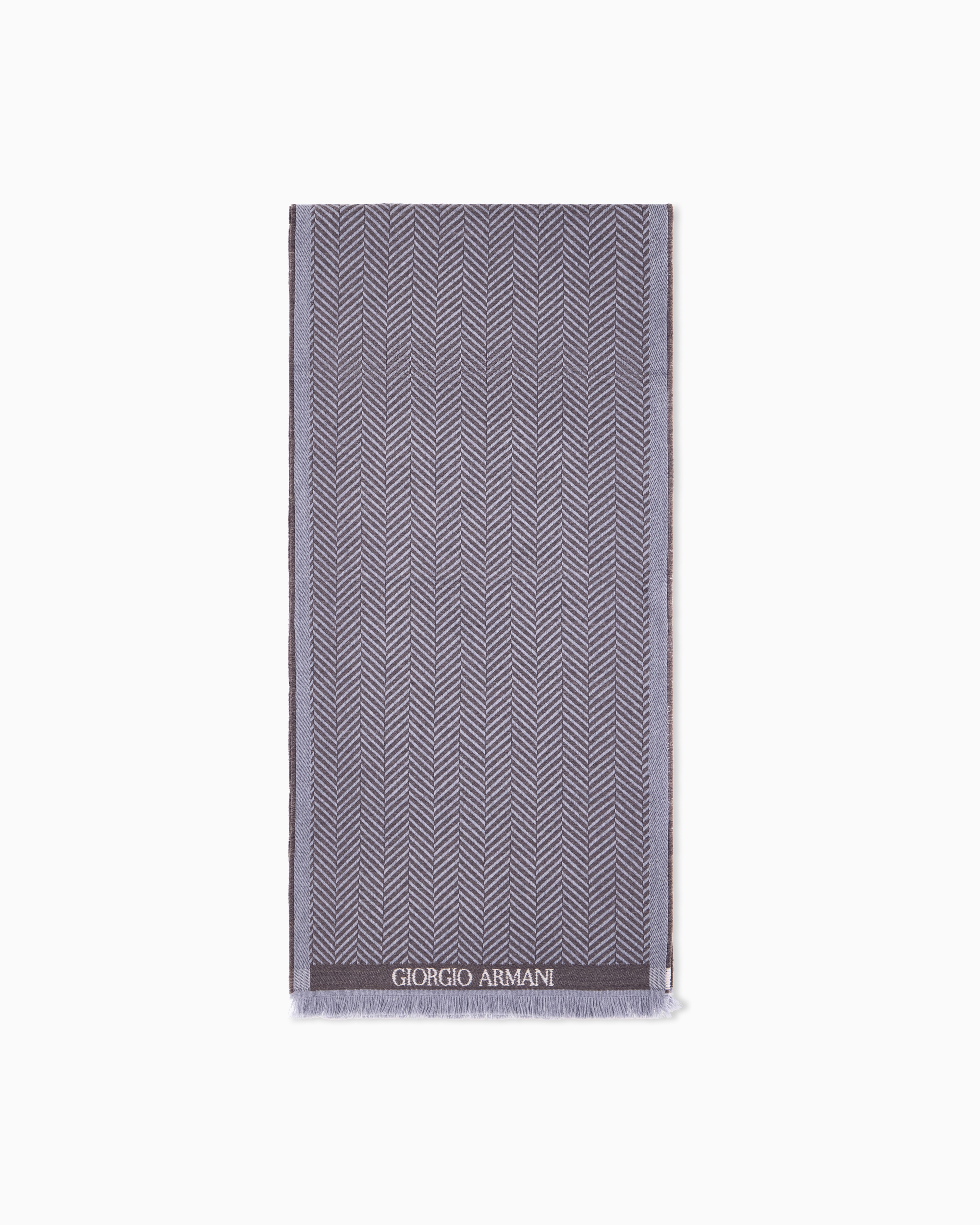 Giorgio Armani Beige Scarf In Virgin Wool