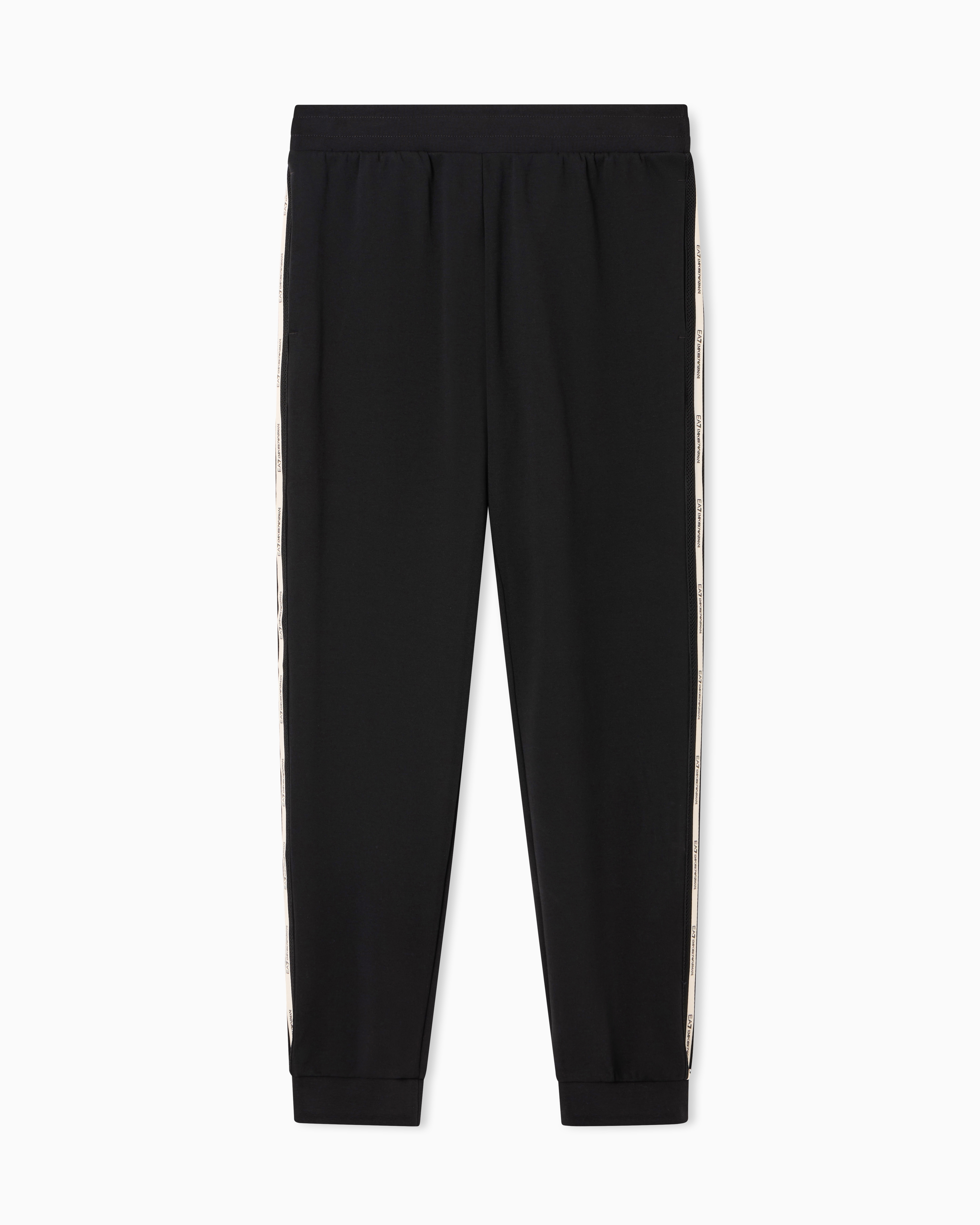 Ea7 Black Logo Series Cotton-Blend Joggers