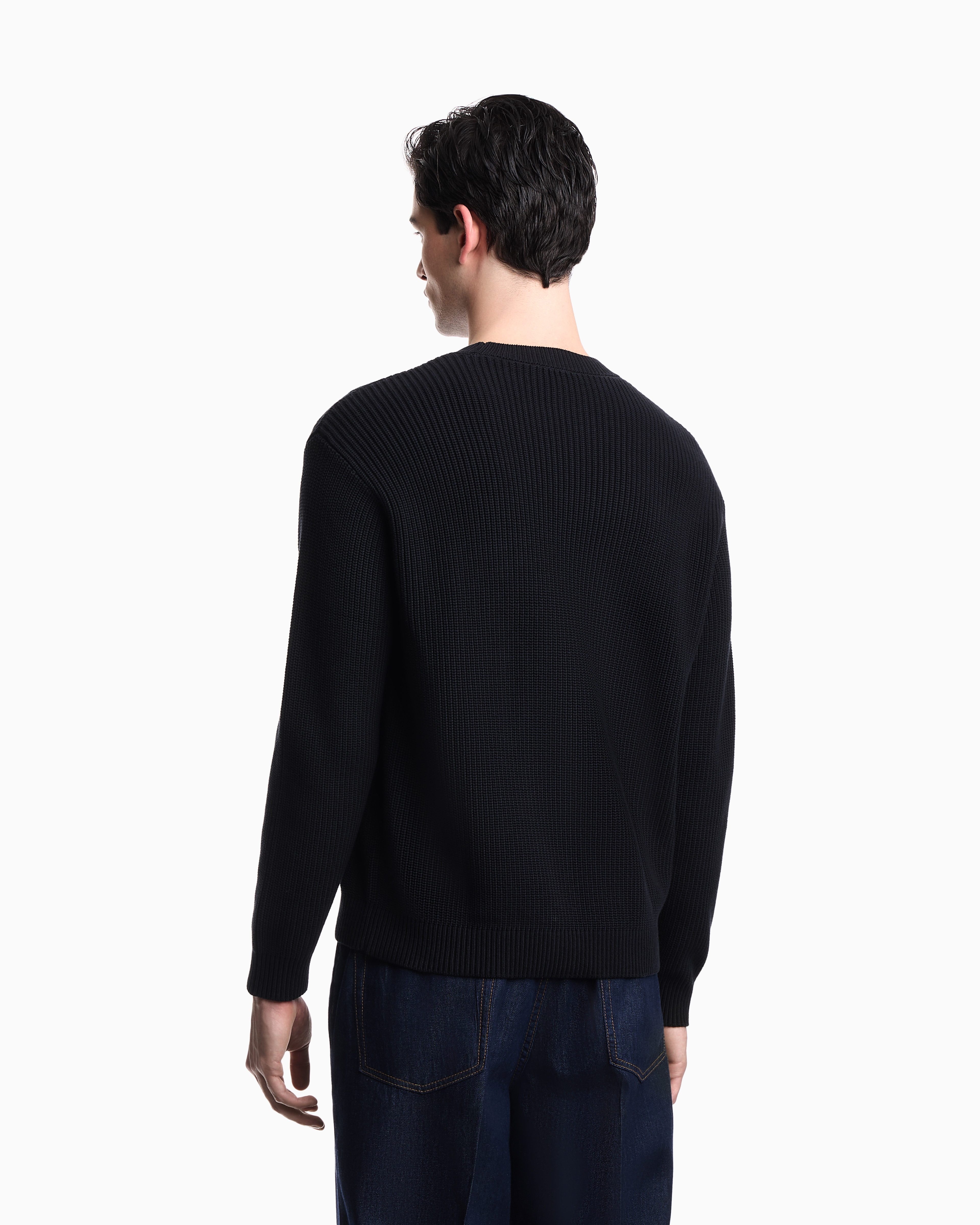 Half fisherman's rib knit jumper | Emporio Armani