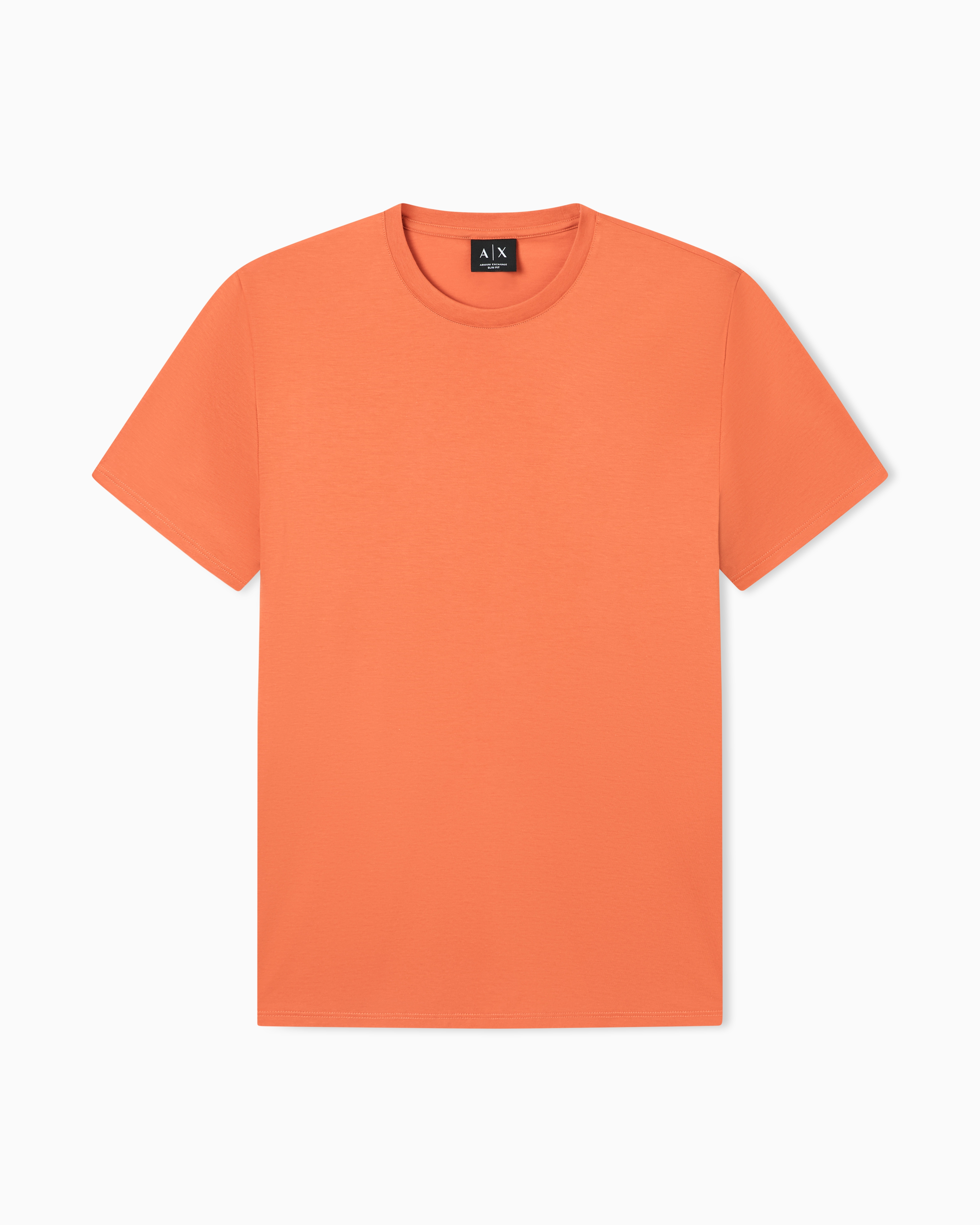 Armani Exchange Orange Slim Fit T-Shirt In Pima Cotton Jersey