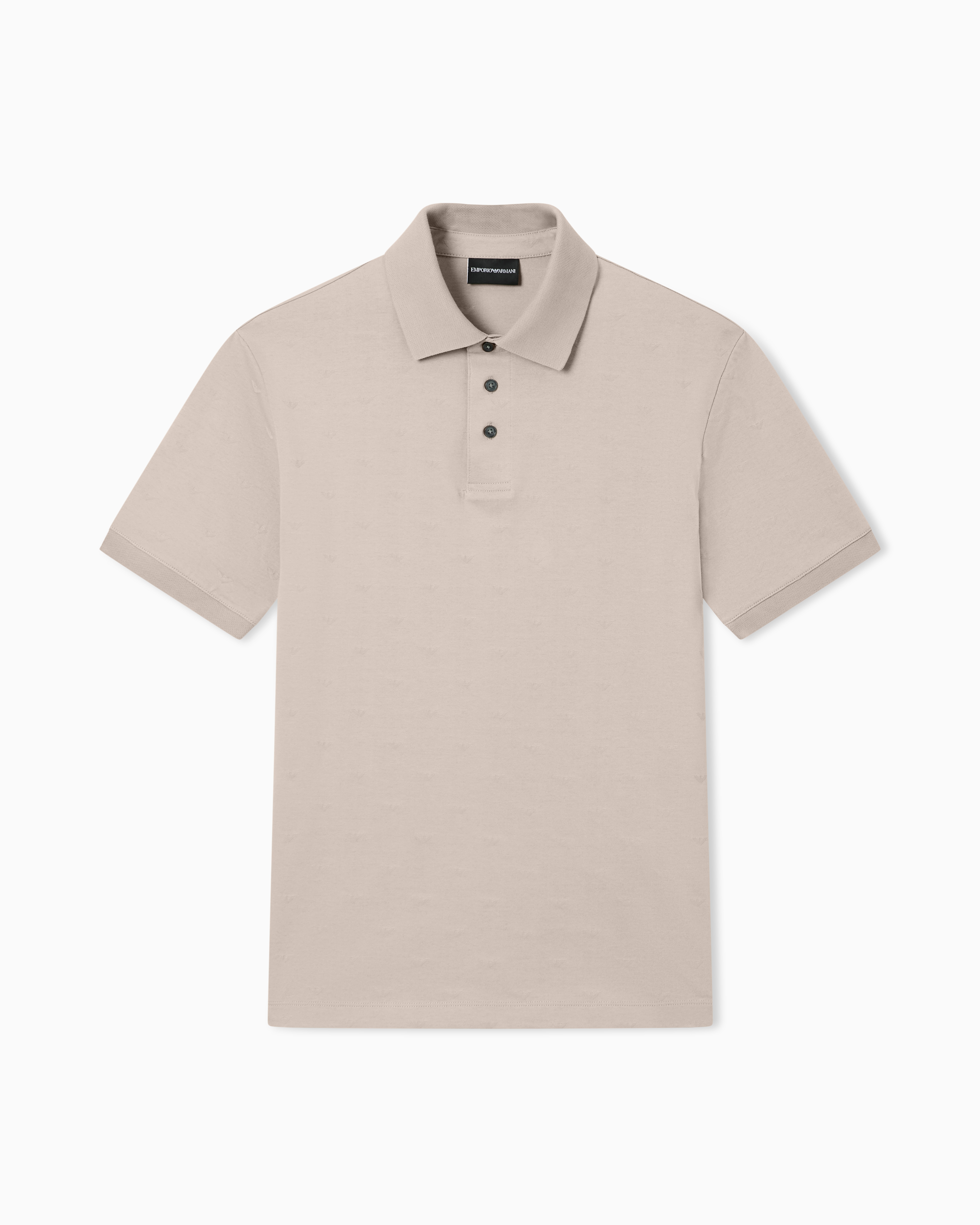 Emporio Armani Polo Slim Fit In Jersey Jacquard Micro Eagle All Over