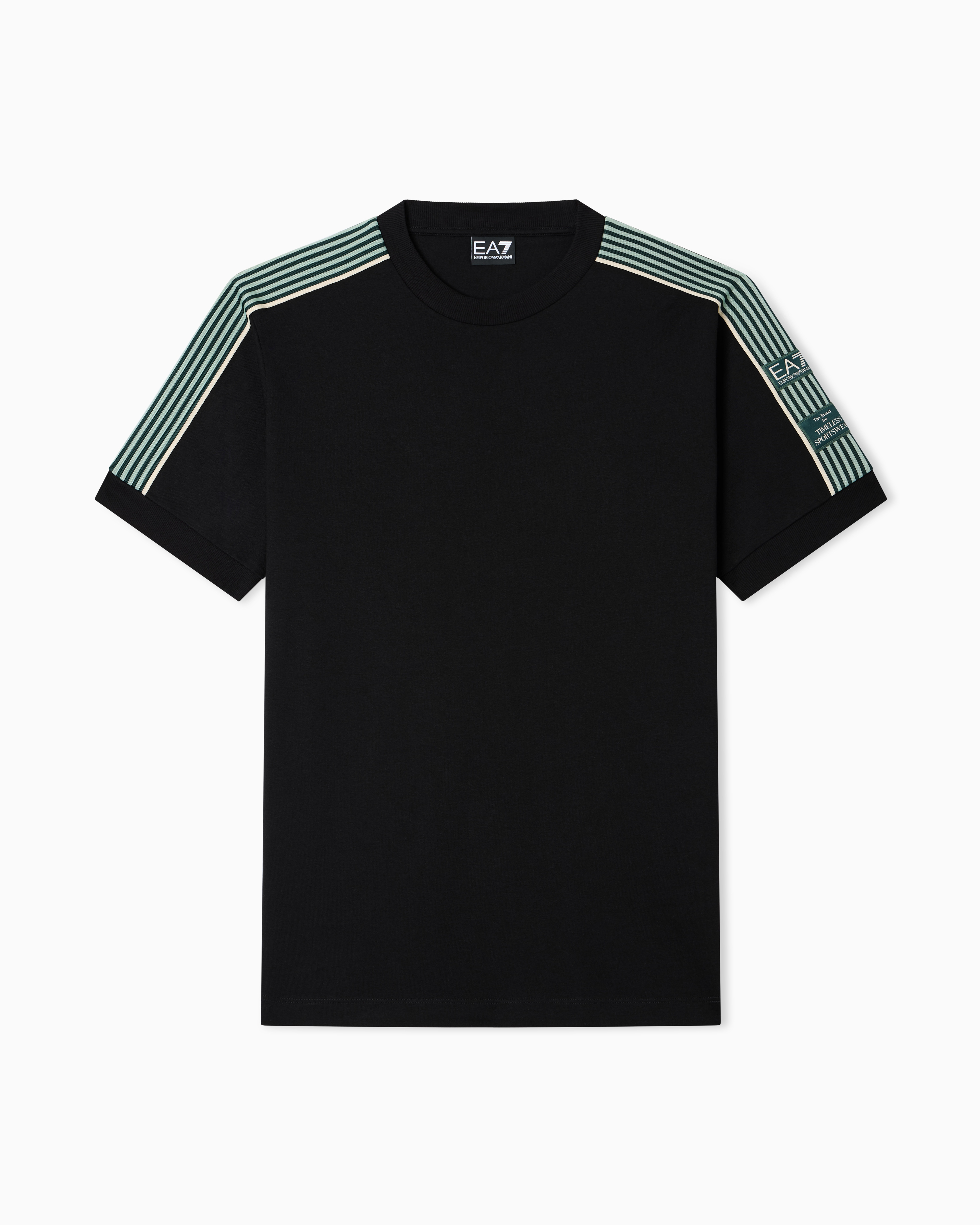 Ea7 Men's Black Logo Series Boy Cotton T-Shirt