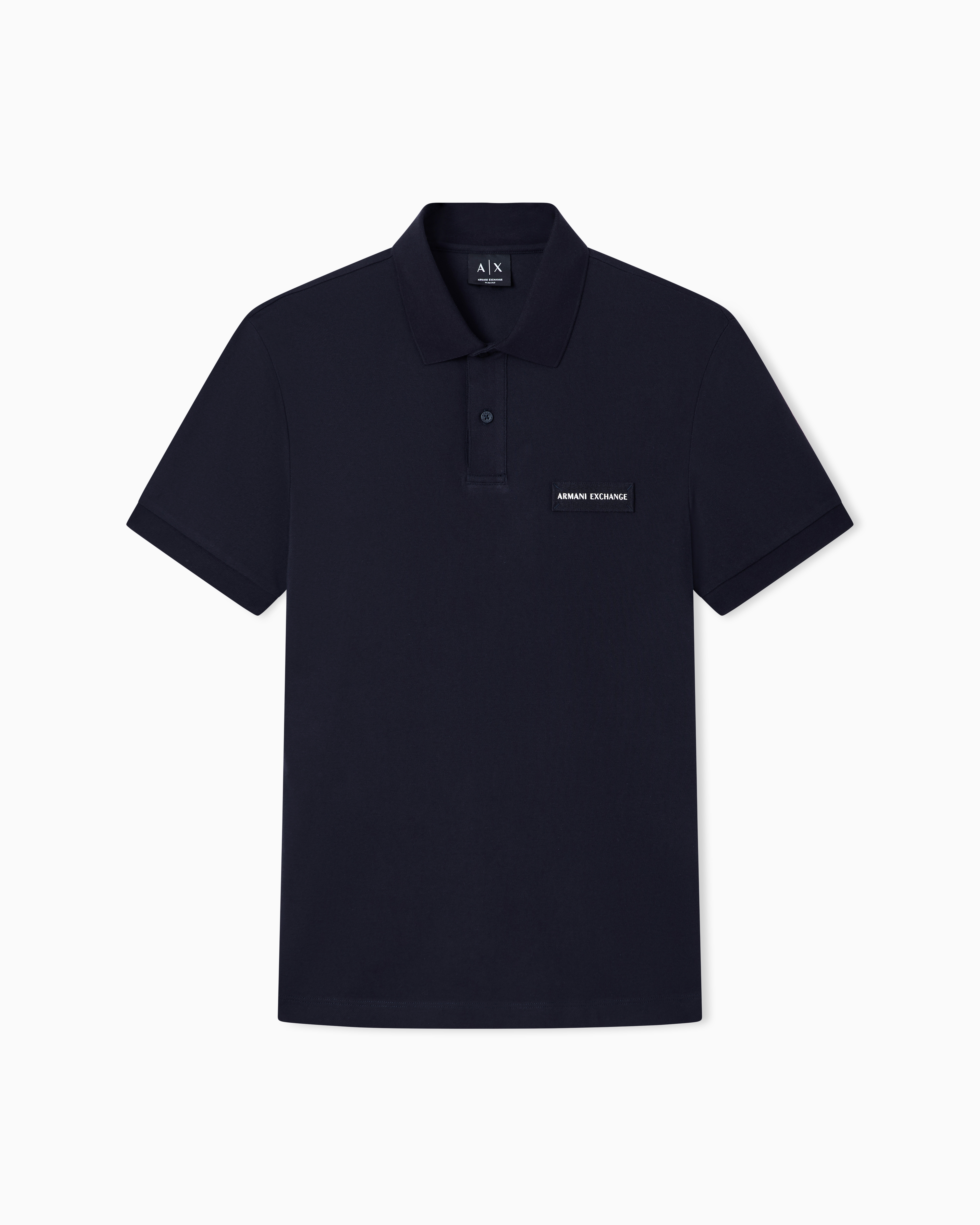 Armani Exchange Navy Blue Cotton Polo Shirt