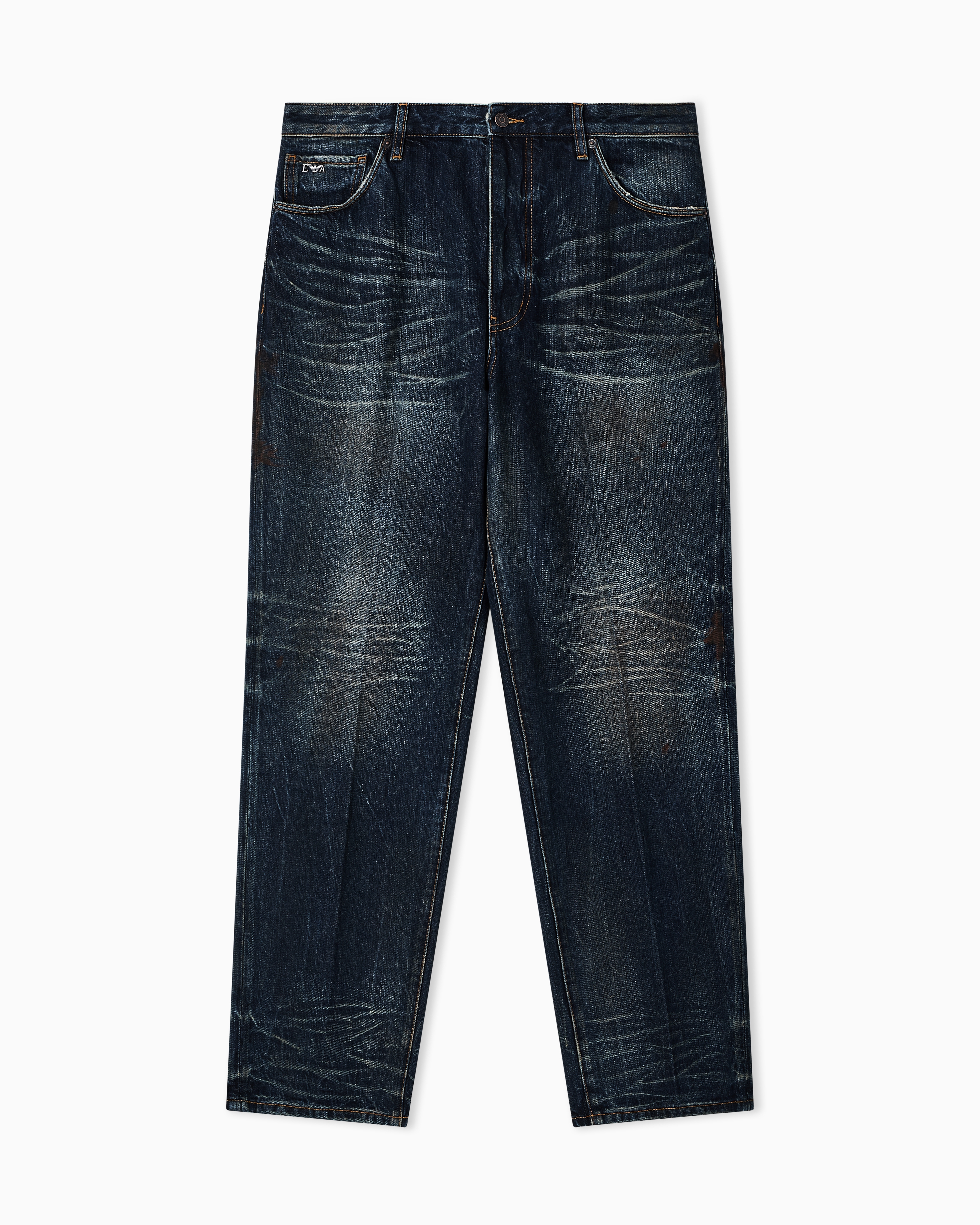Emporio Armani Blue J22 Regular-Fit, Stiff-Denim Jeans