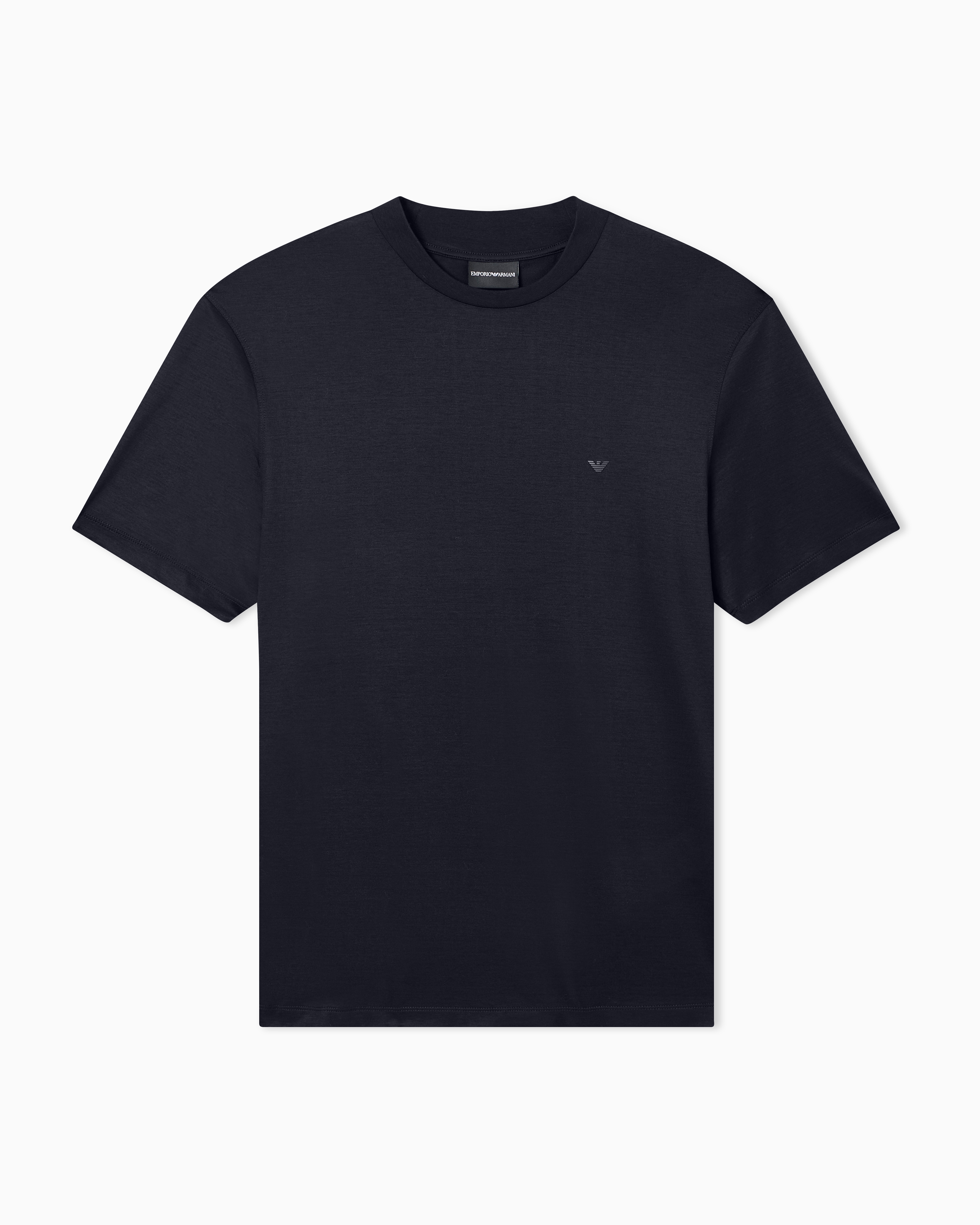 Emporio Armani Navy Blue Travel Essential Lyocell-Blend Jersey T-Shirt