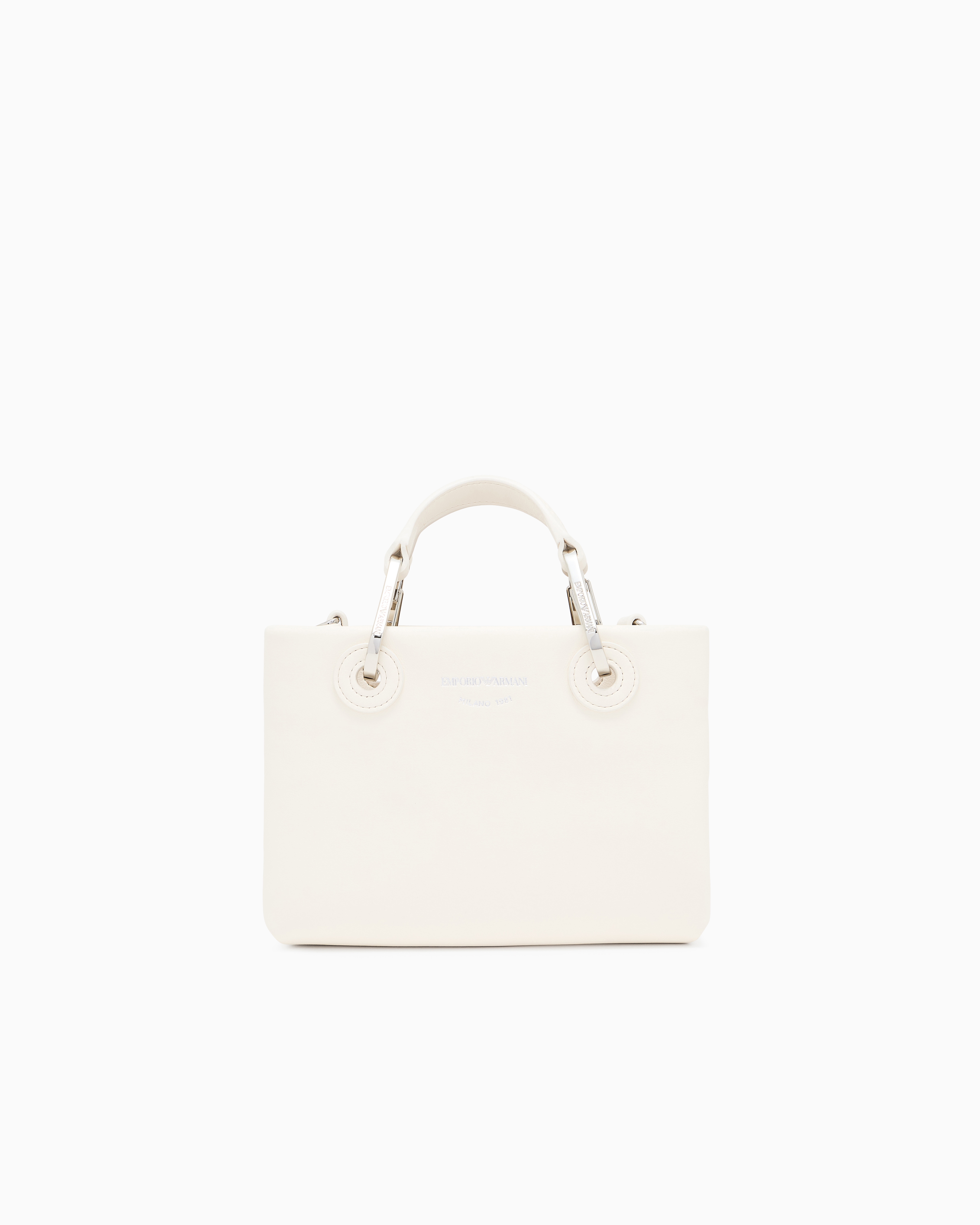 Emporio Armani White Nappa-Leather Myea Mini Bag