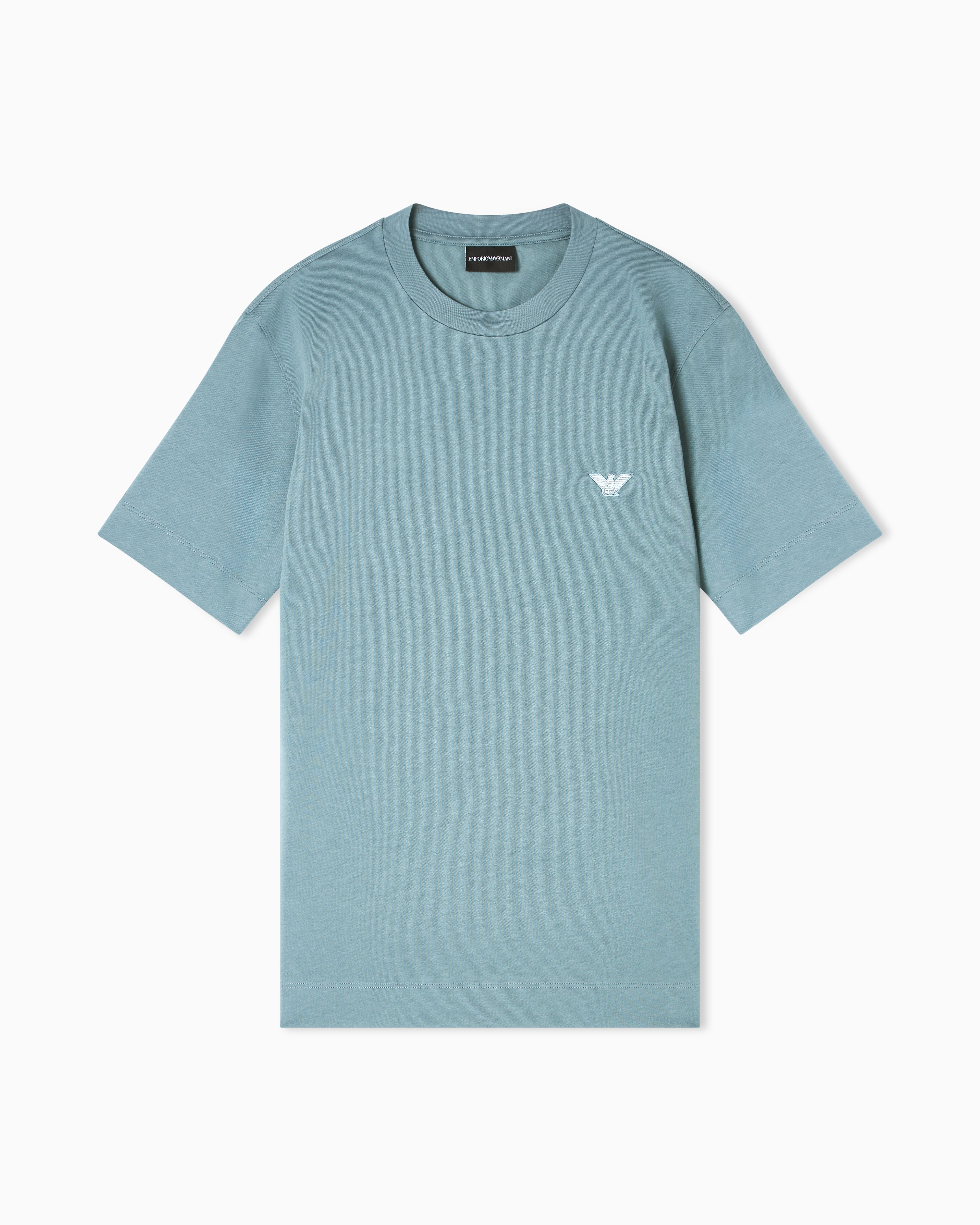 Emporio Armani Blue Slim-Fit T-Shirt In Heavy Jersey