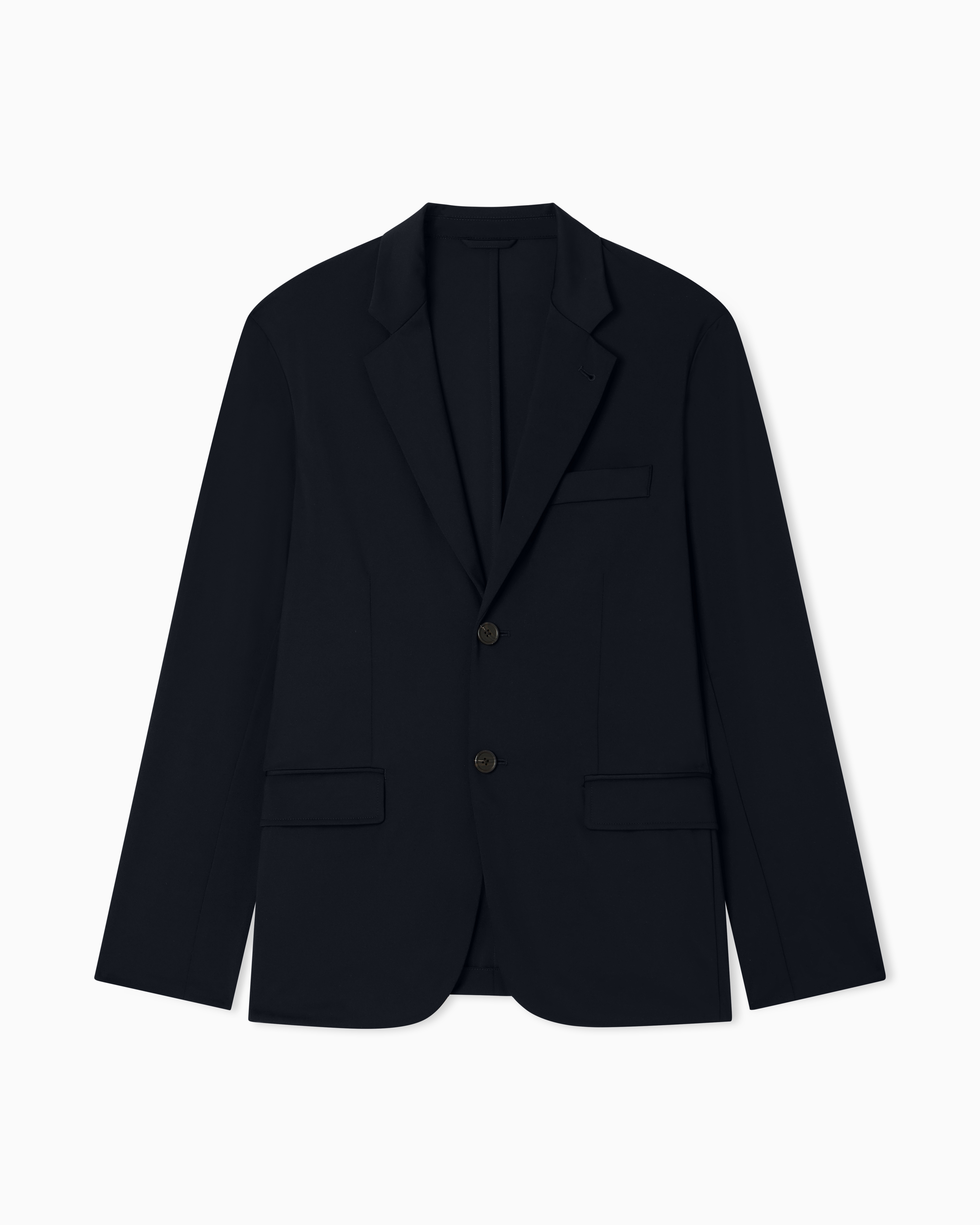 Emporio Armani Navy Blue Stretch-Nylon Blazer