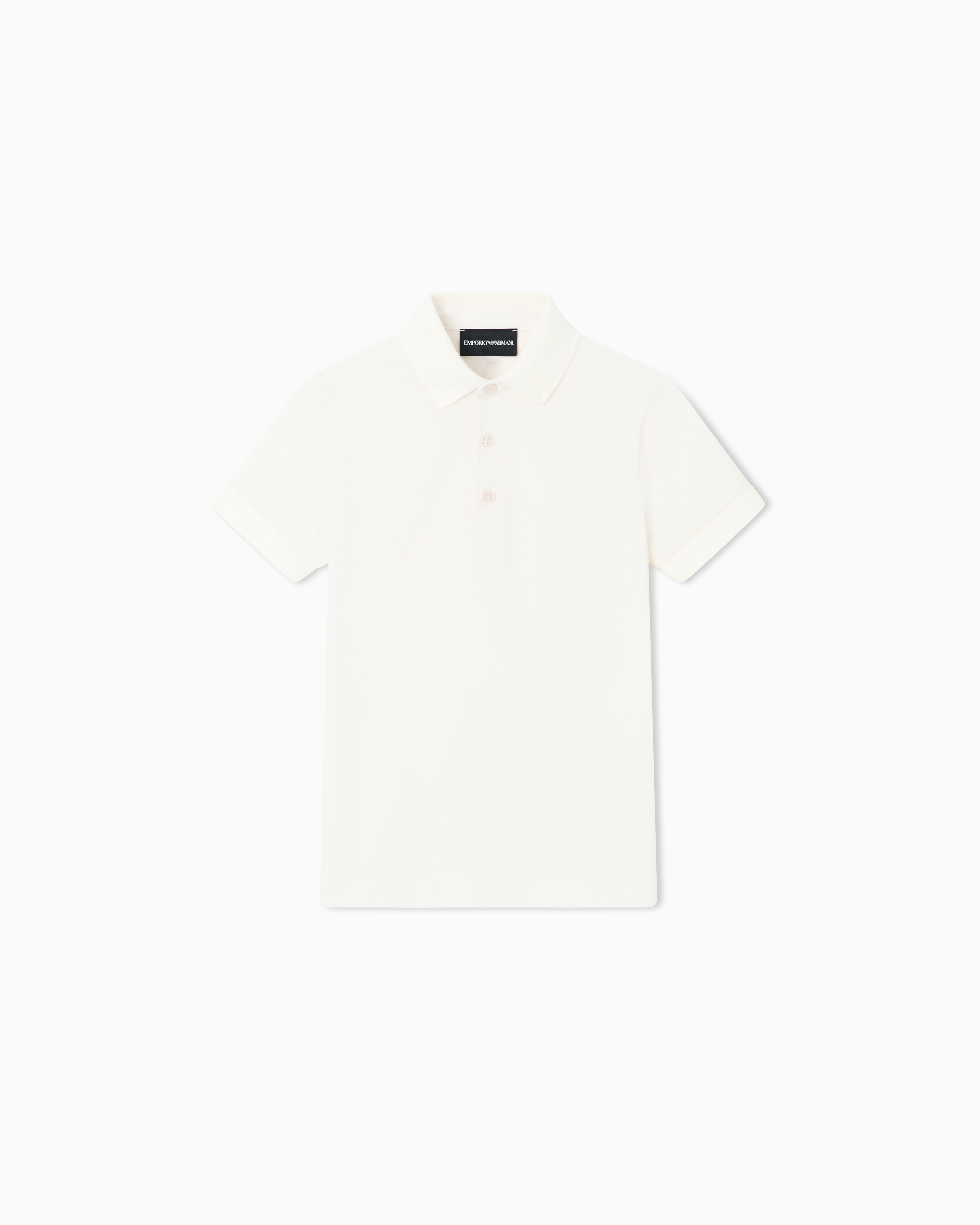 Emporio Armani Beige Polo Shirt In Cotton Piqué With A Three-Button Placket