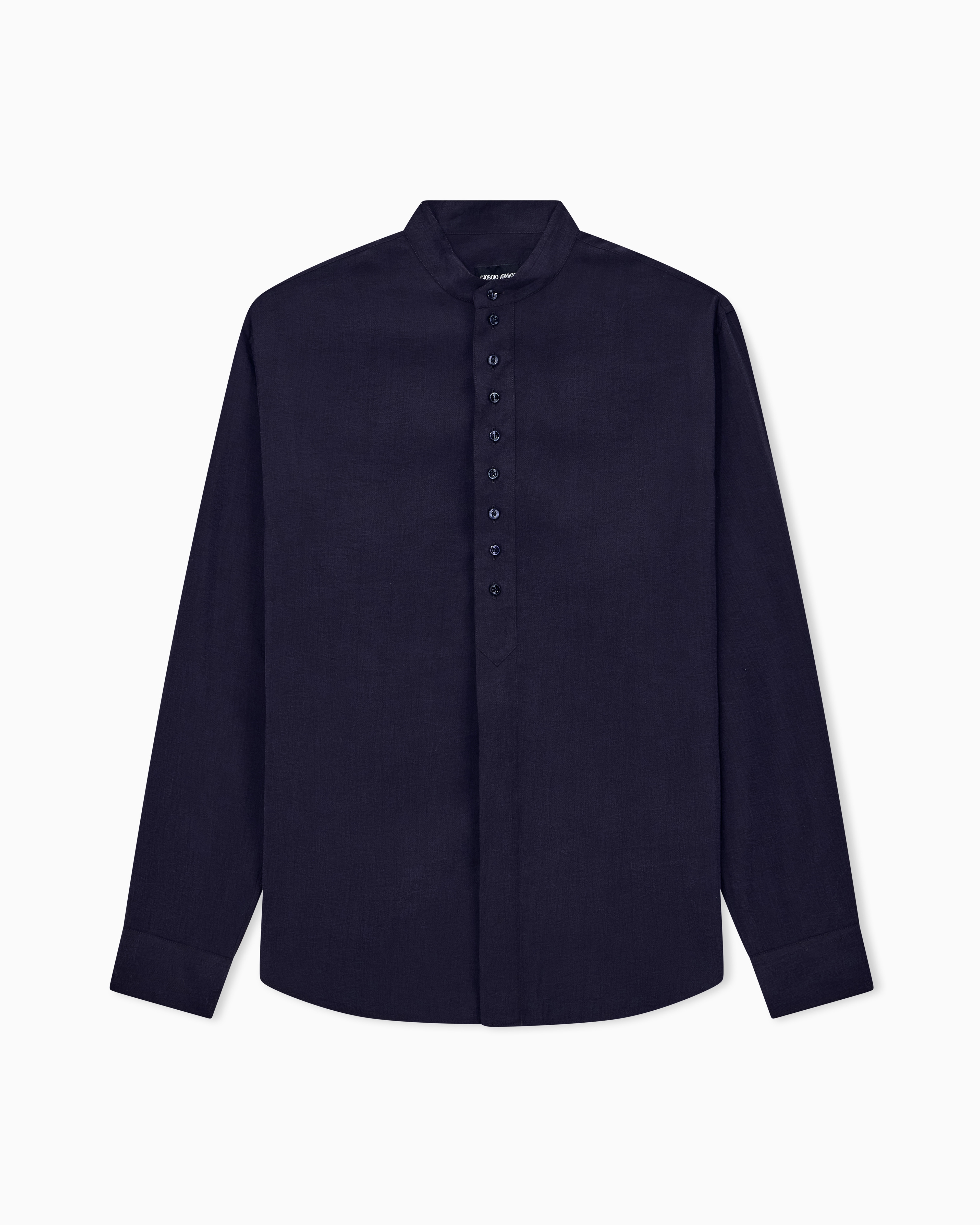 Giorgio Armani Purple Shirt Regular Fit In Washed Silk Blend