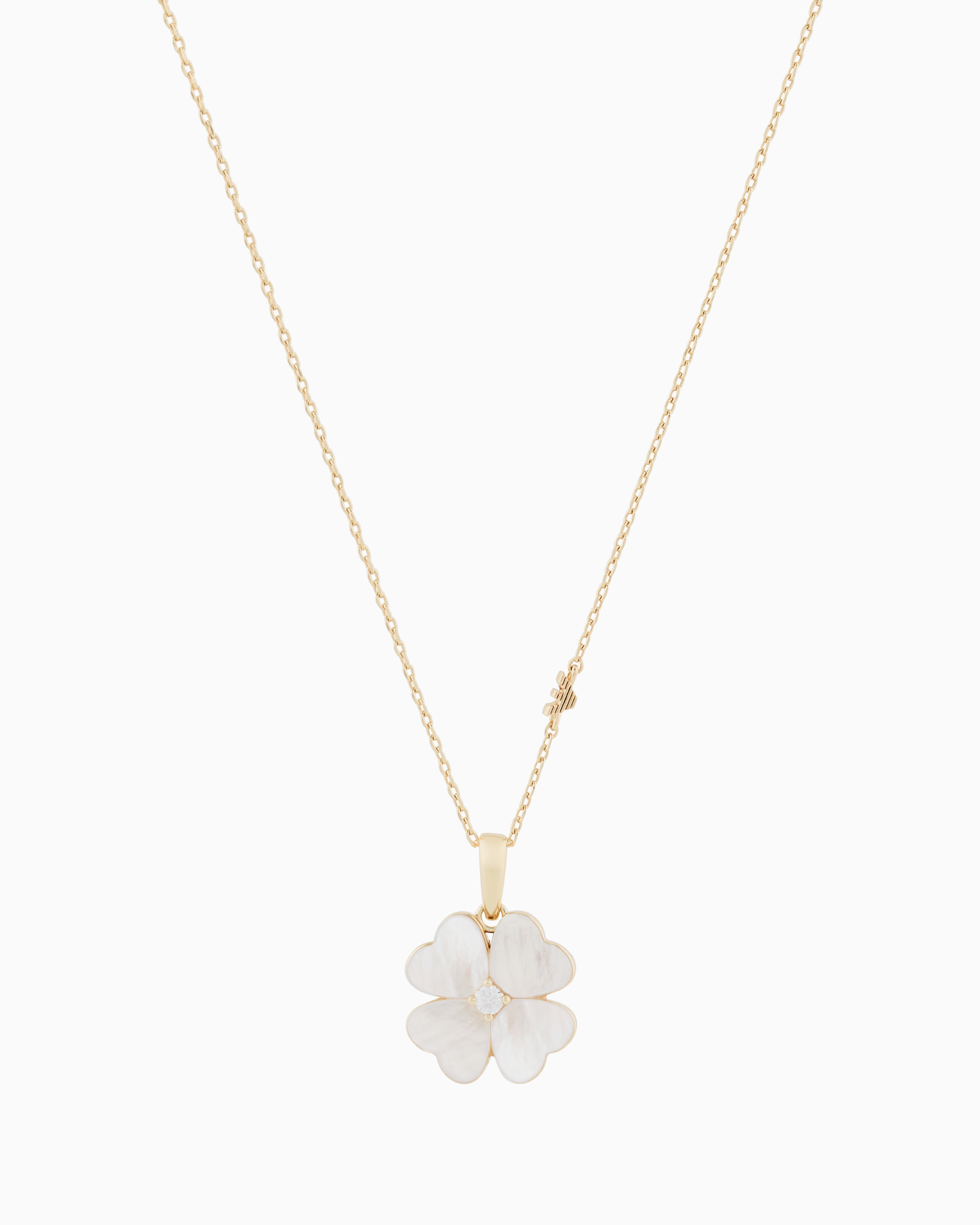 Emporio Armani Multicolored Mother Of Pearl Clover Necklace