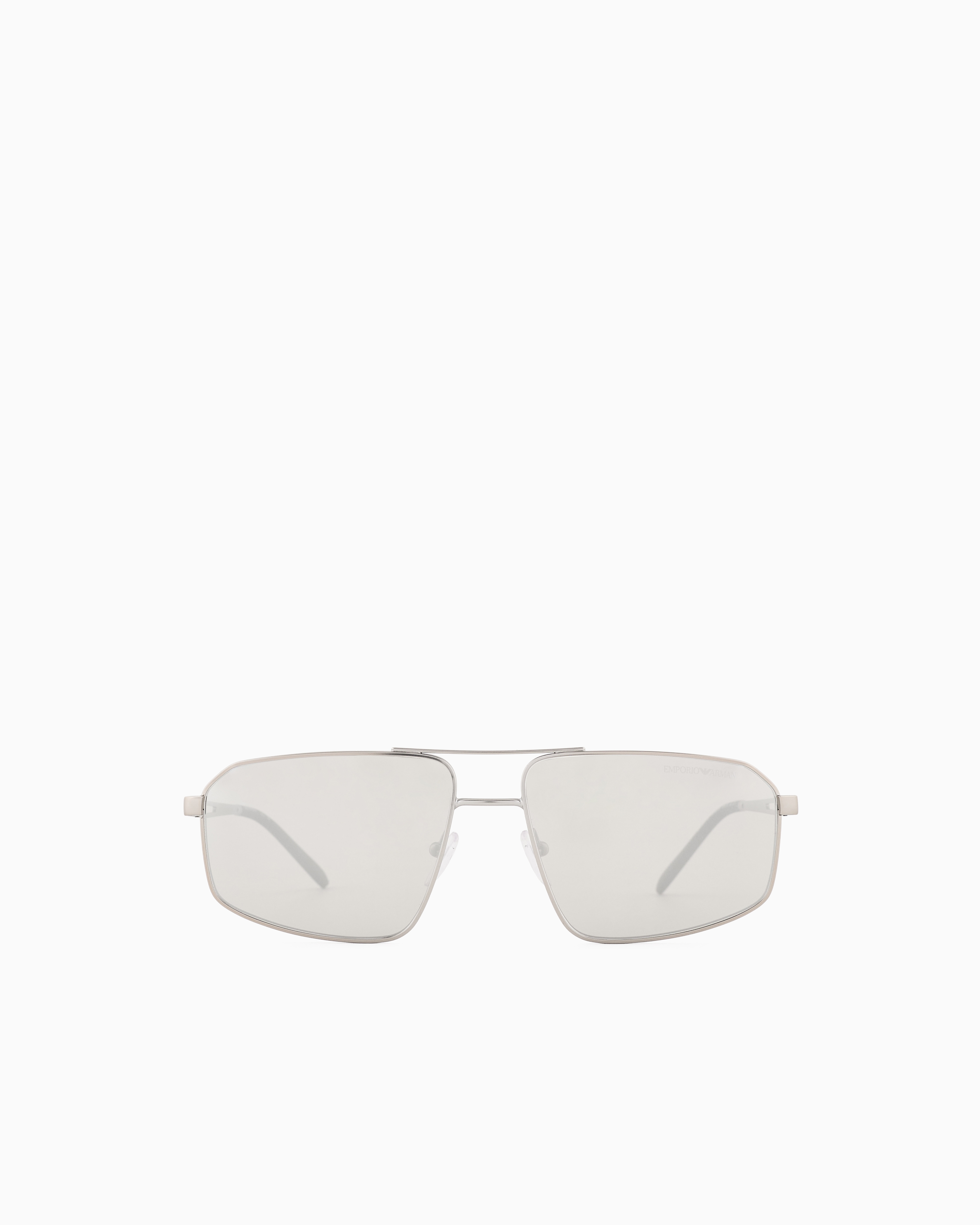 Emporio Armani Men's Silver ’S Aviator Sunglasses