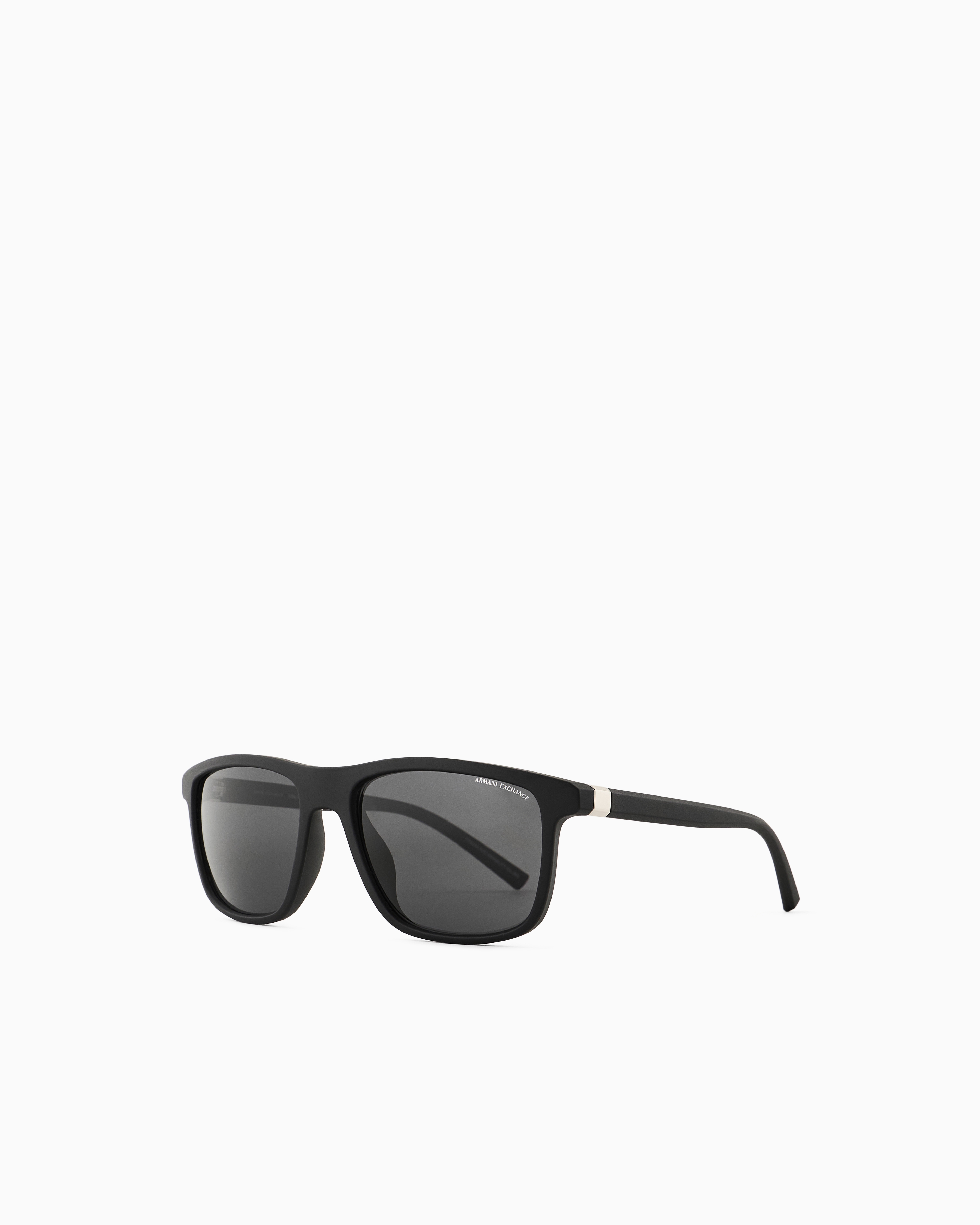 Armani Exchange Men's Black Square-Shaped Sunglasses For