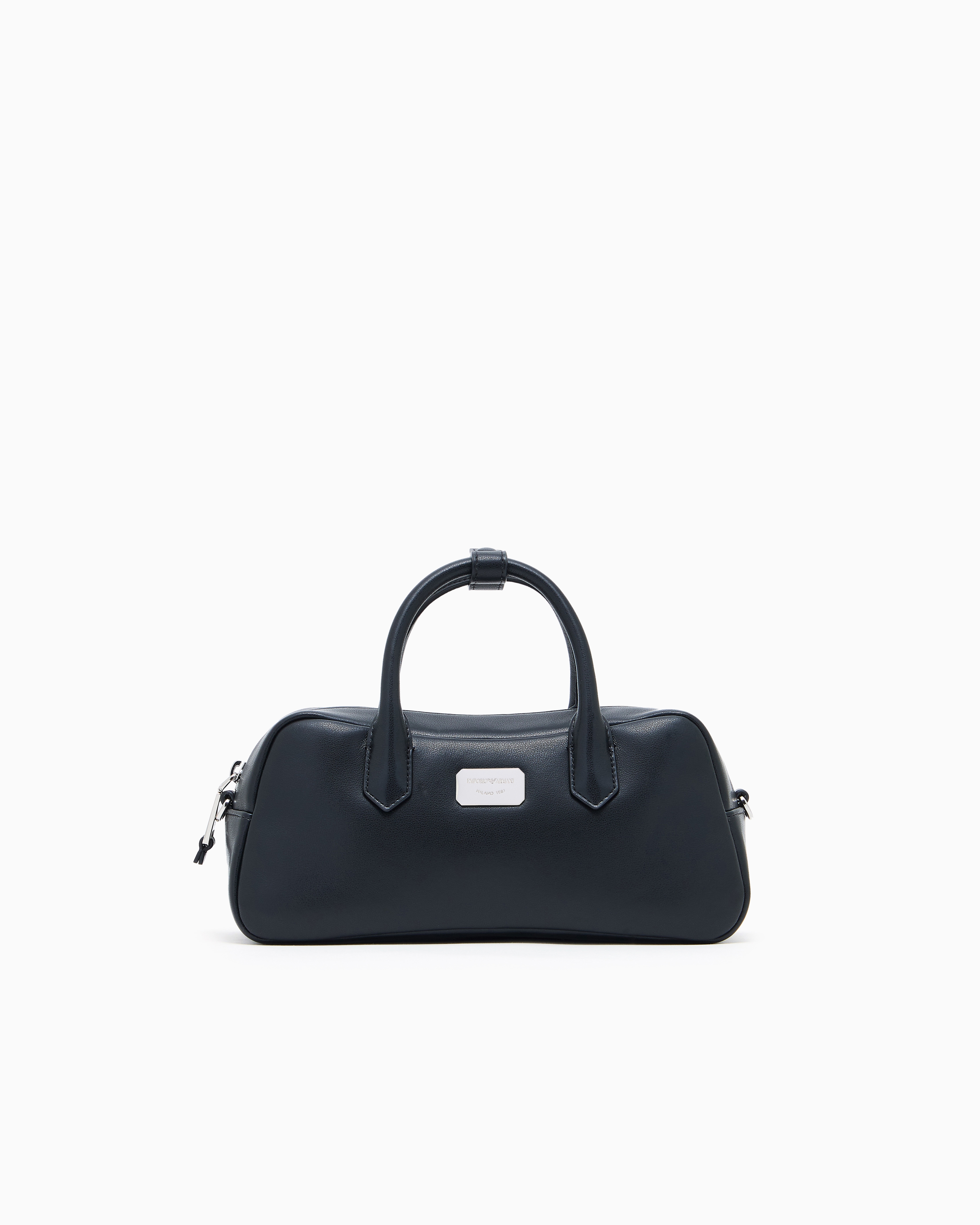 Emporio Armani Black Soft Leather Bauletto Bag