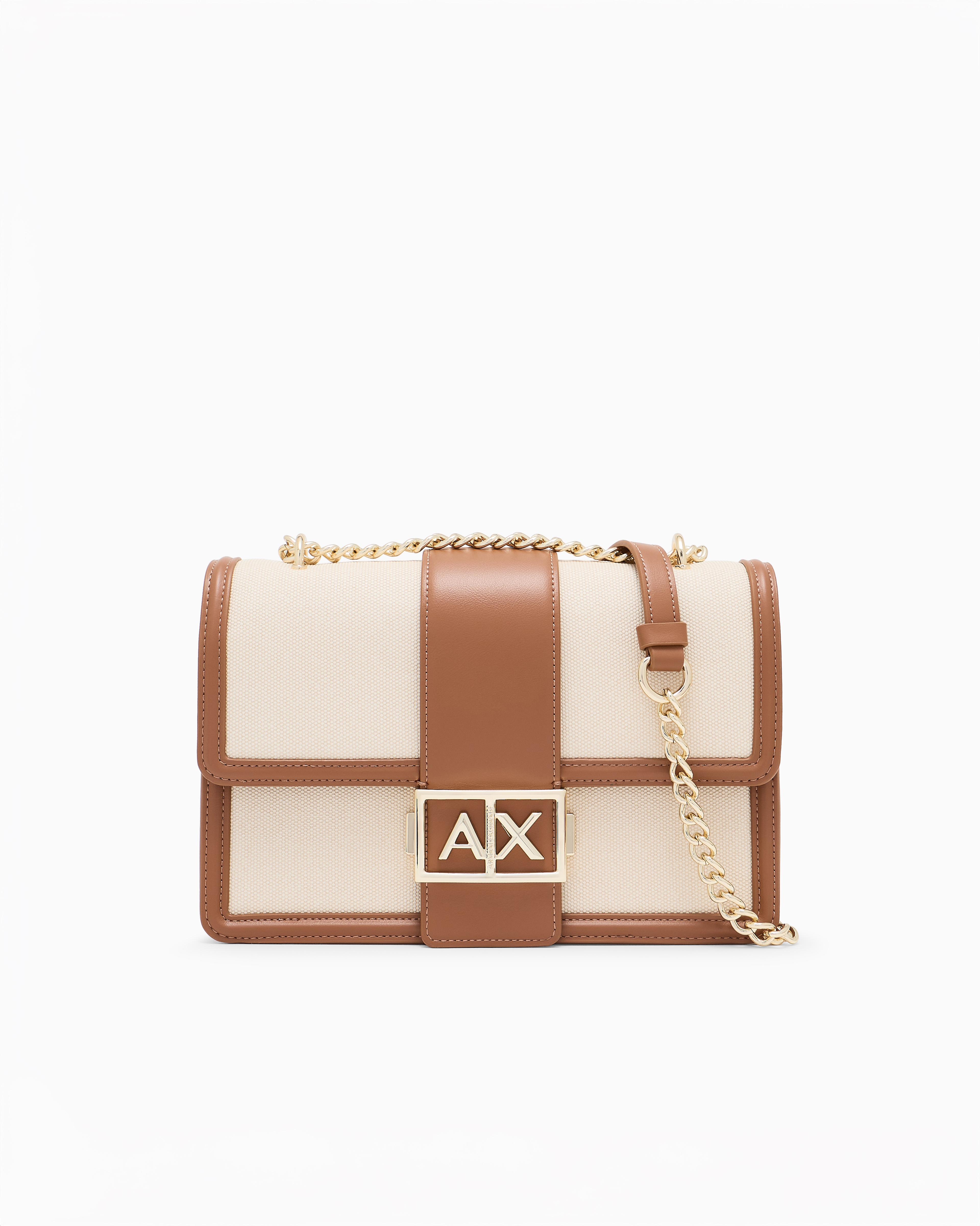 Armani Exchange Beige Crossbody Bag Made Of Smooth Material