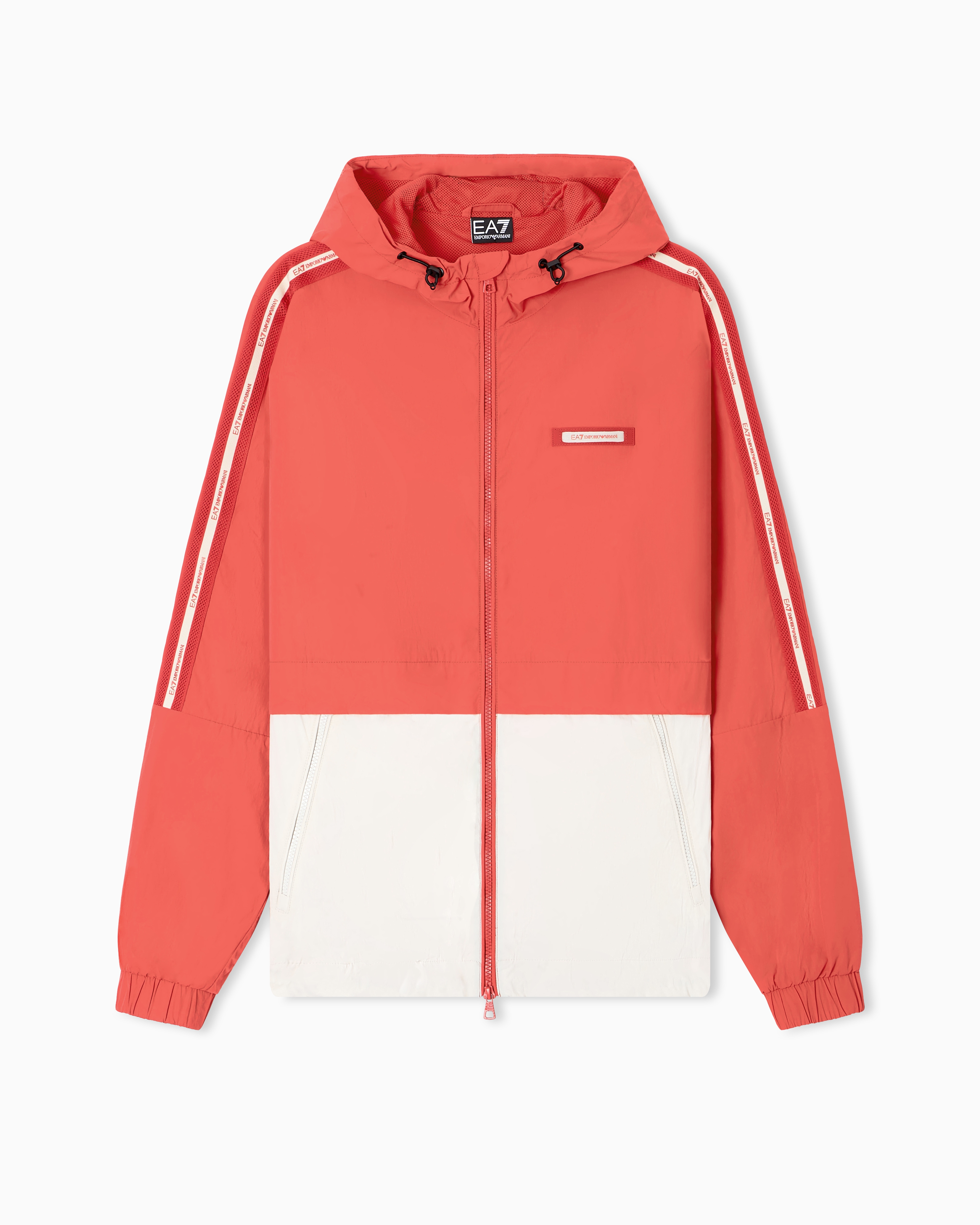 Ea7 Giacca Con Cappuccio Logo Series In Nylon