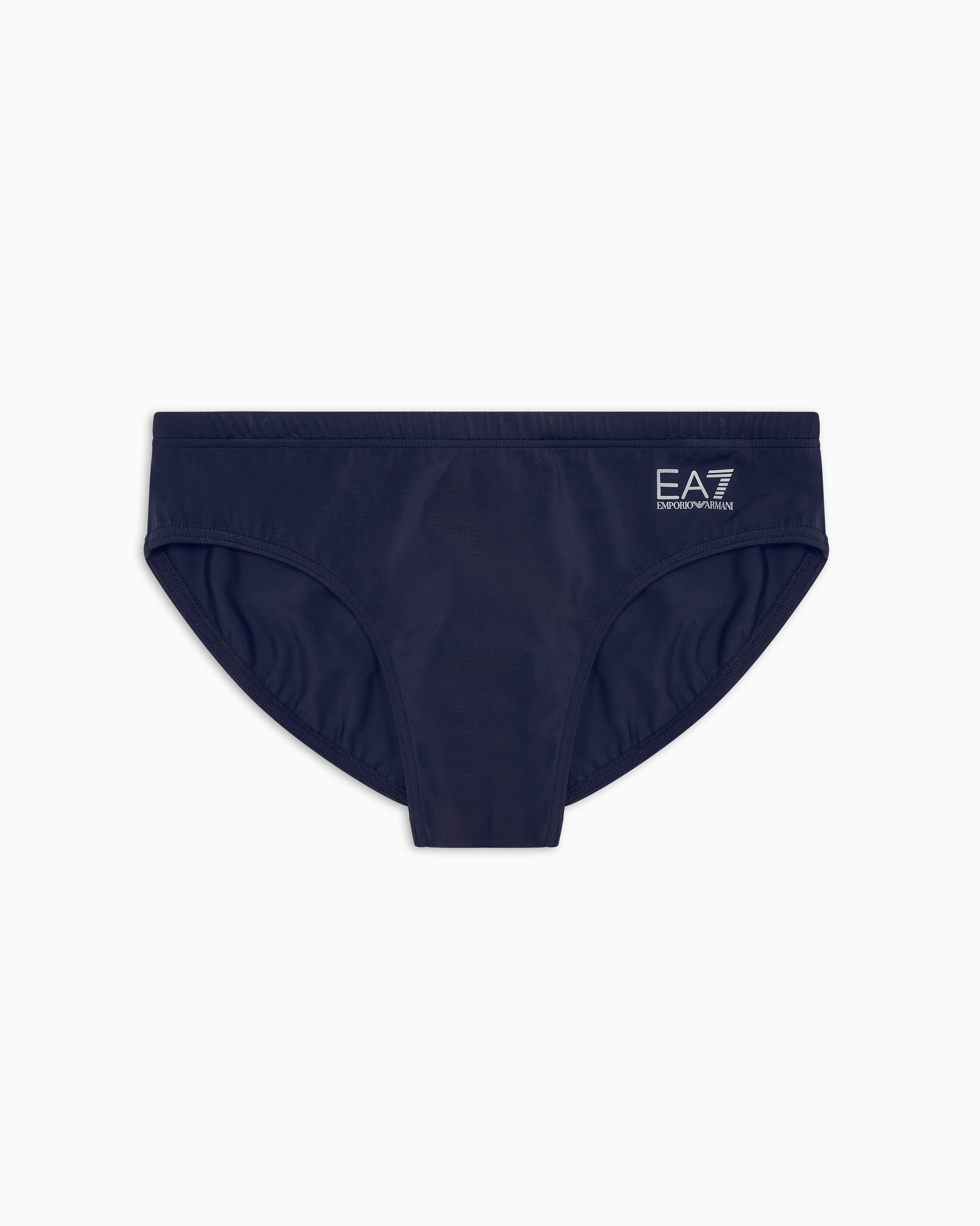 Ea7 Blue Swimming Briefs With An Elastic Waist And Drawstring
