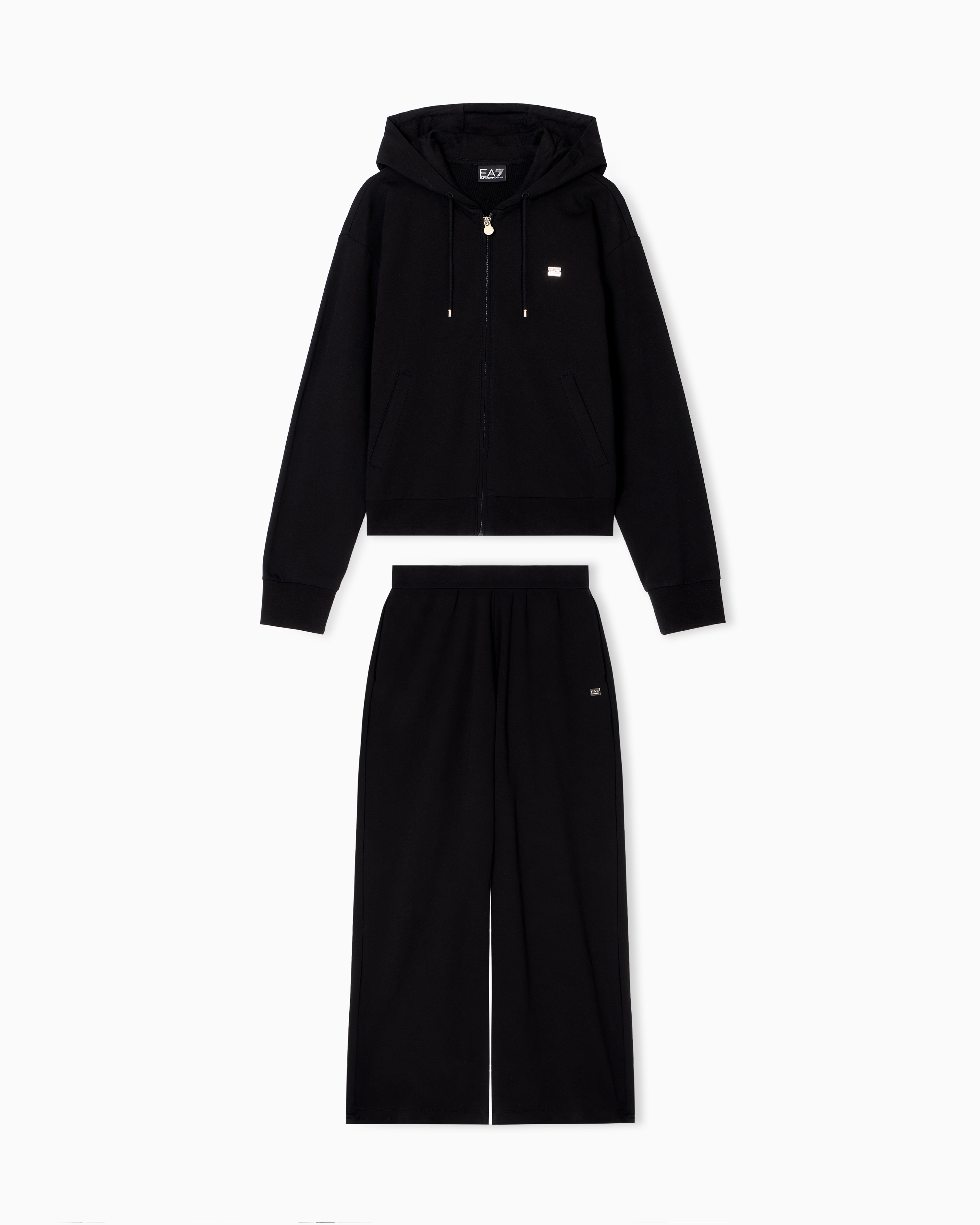 Ea7 Black Core Lady Stretch-Cotton Tracksuit
