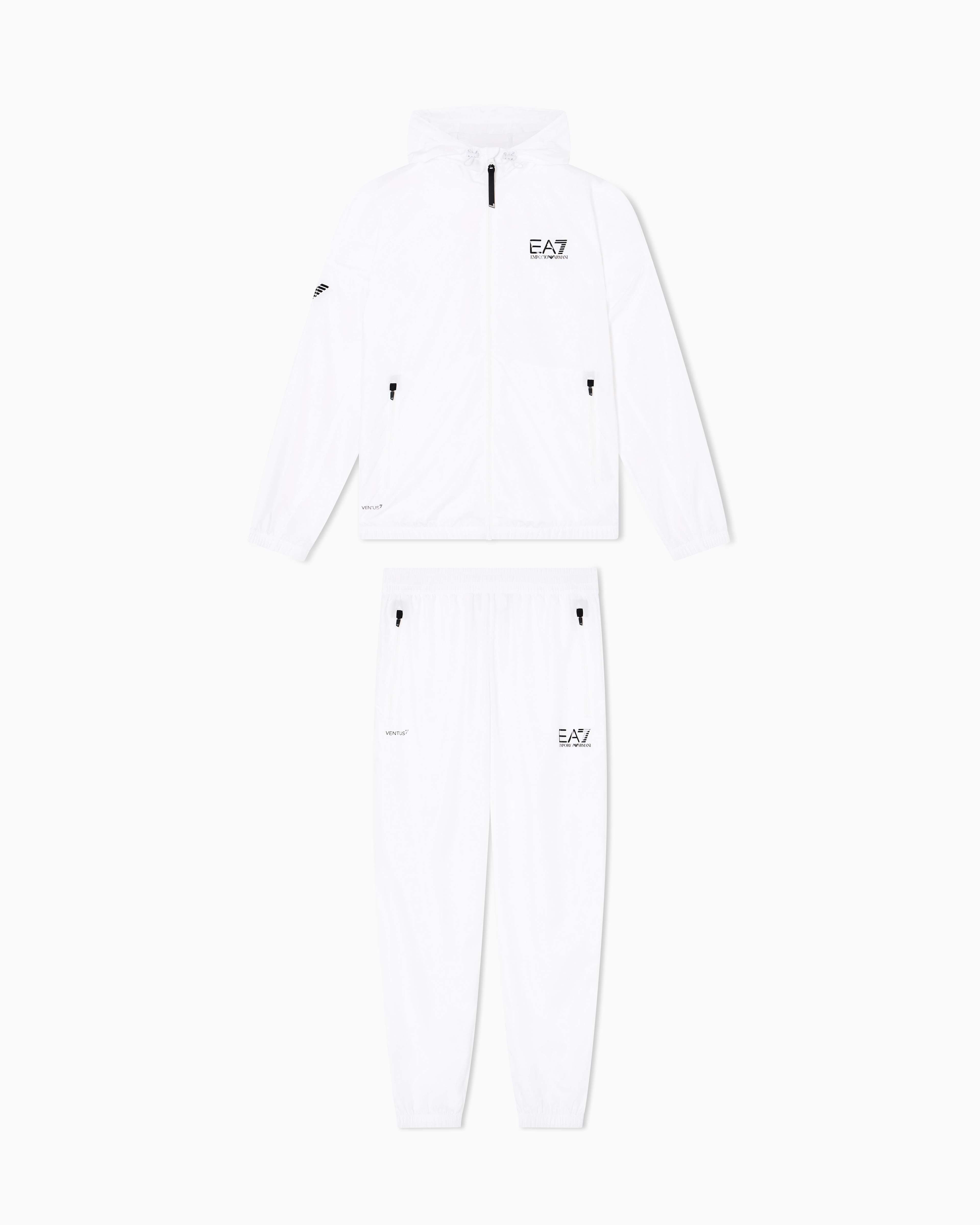 Ea7 White Tennis Pro Tracksuit In Ventus7 Technical Fabric