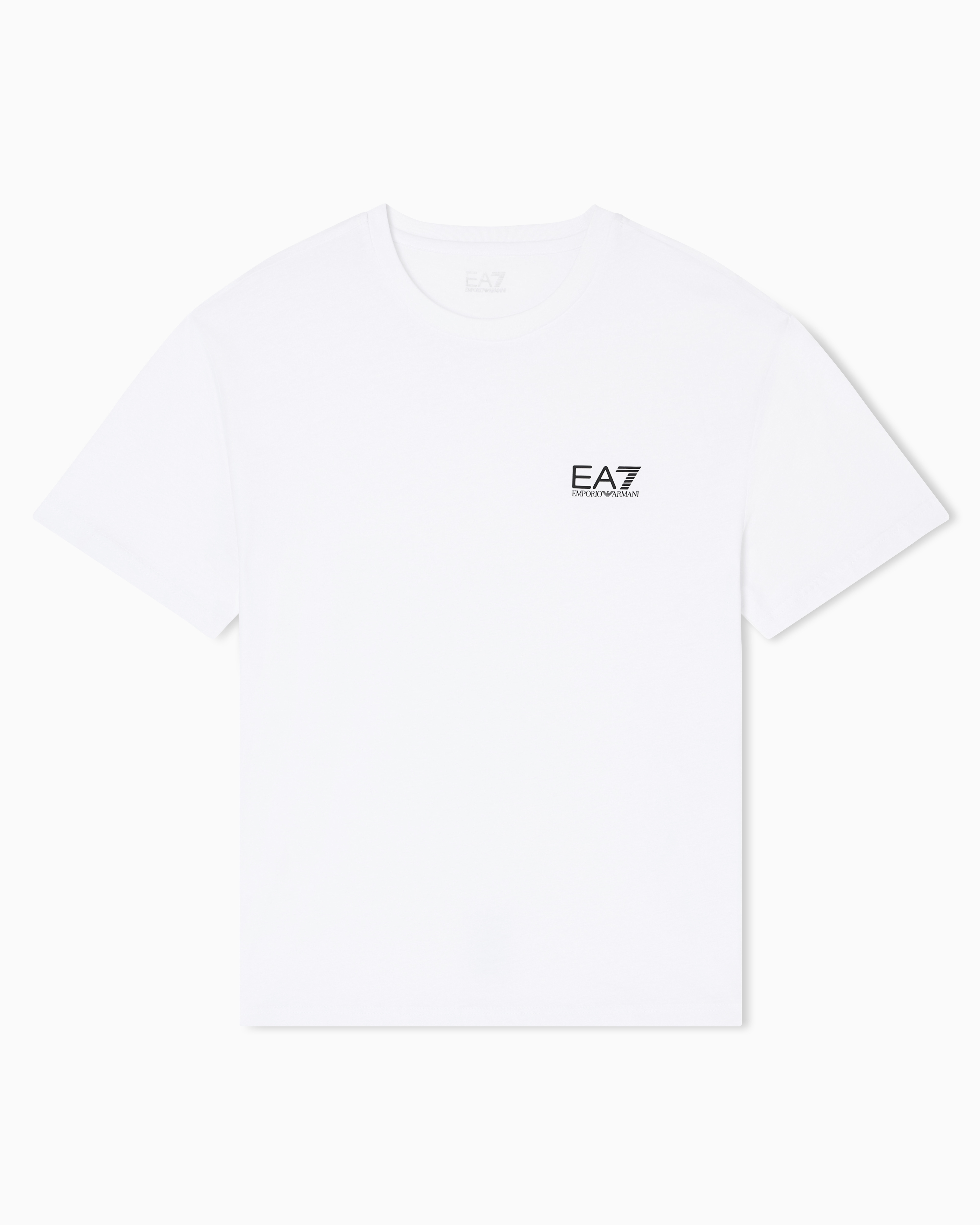 Ea7 White Pima Cotton Core Identity T-Shirt