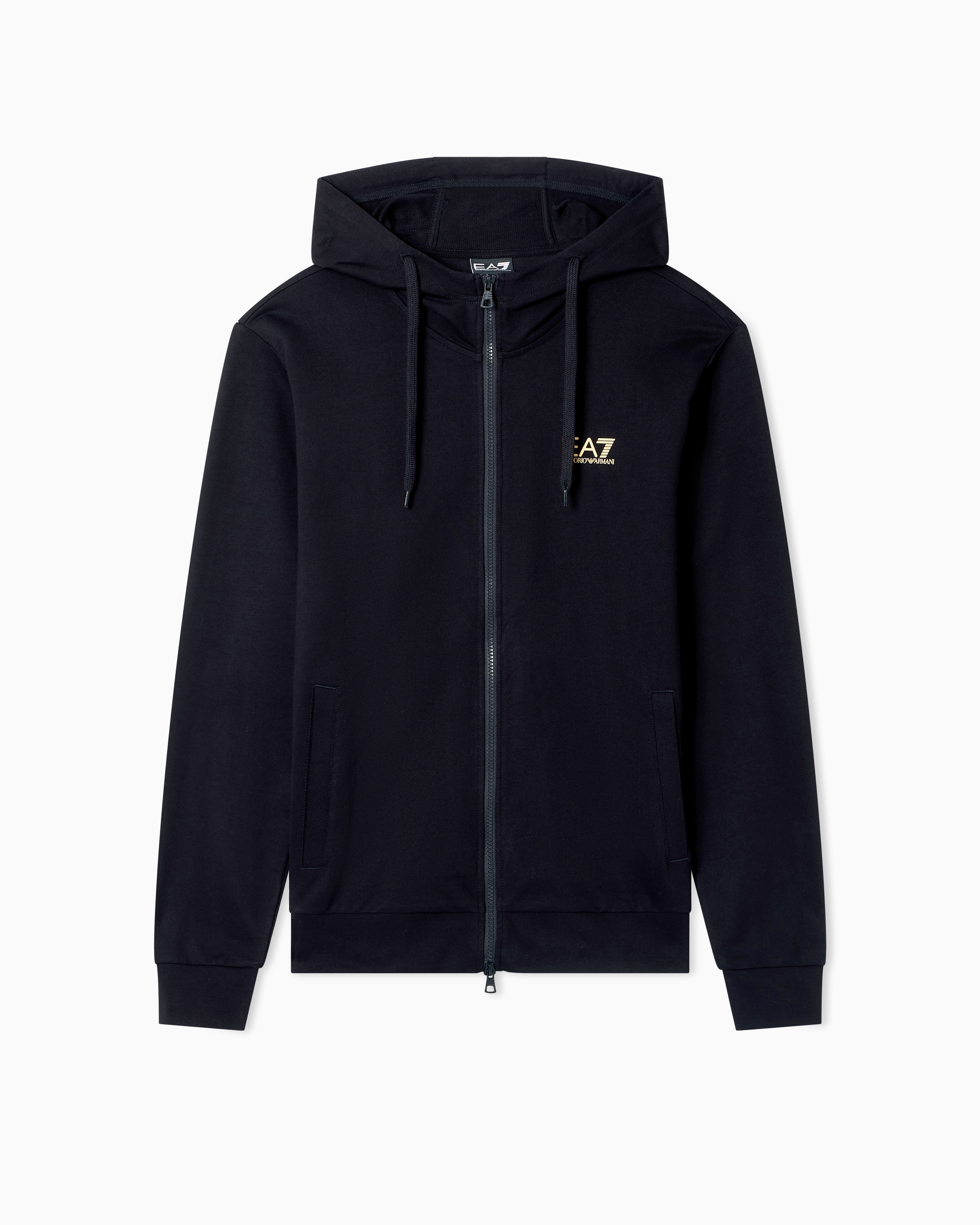 Ea7 Black Core Identity Cotton Crew-Neck Sweatshirt