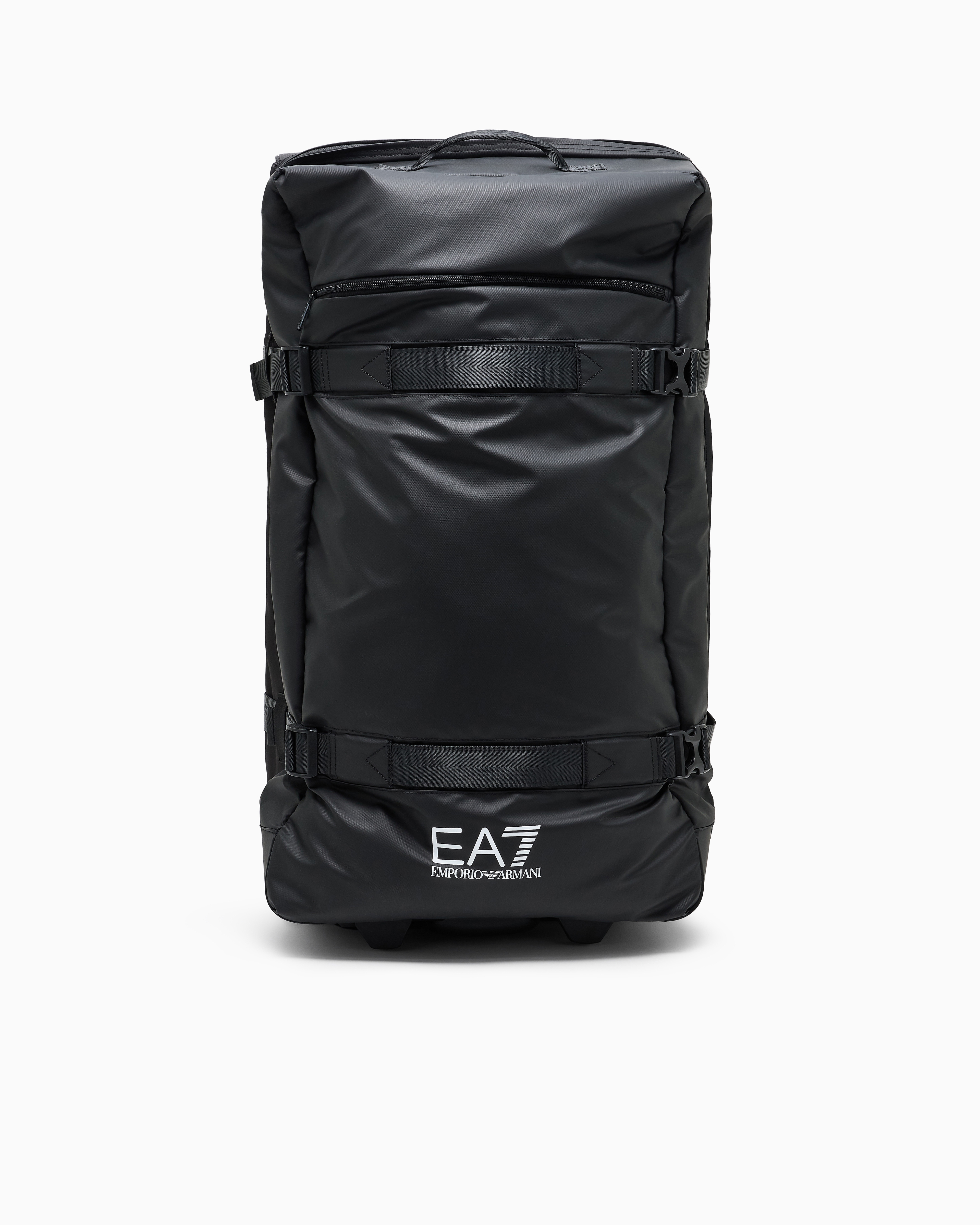 Ea7 Unisex Black Large Technical Fabric Trolley