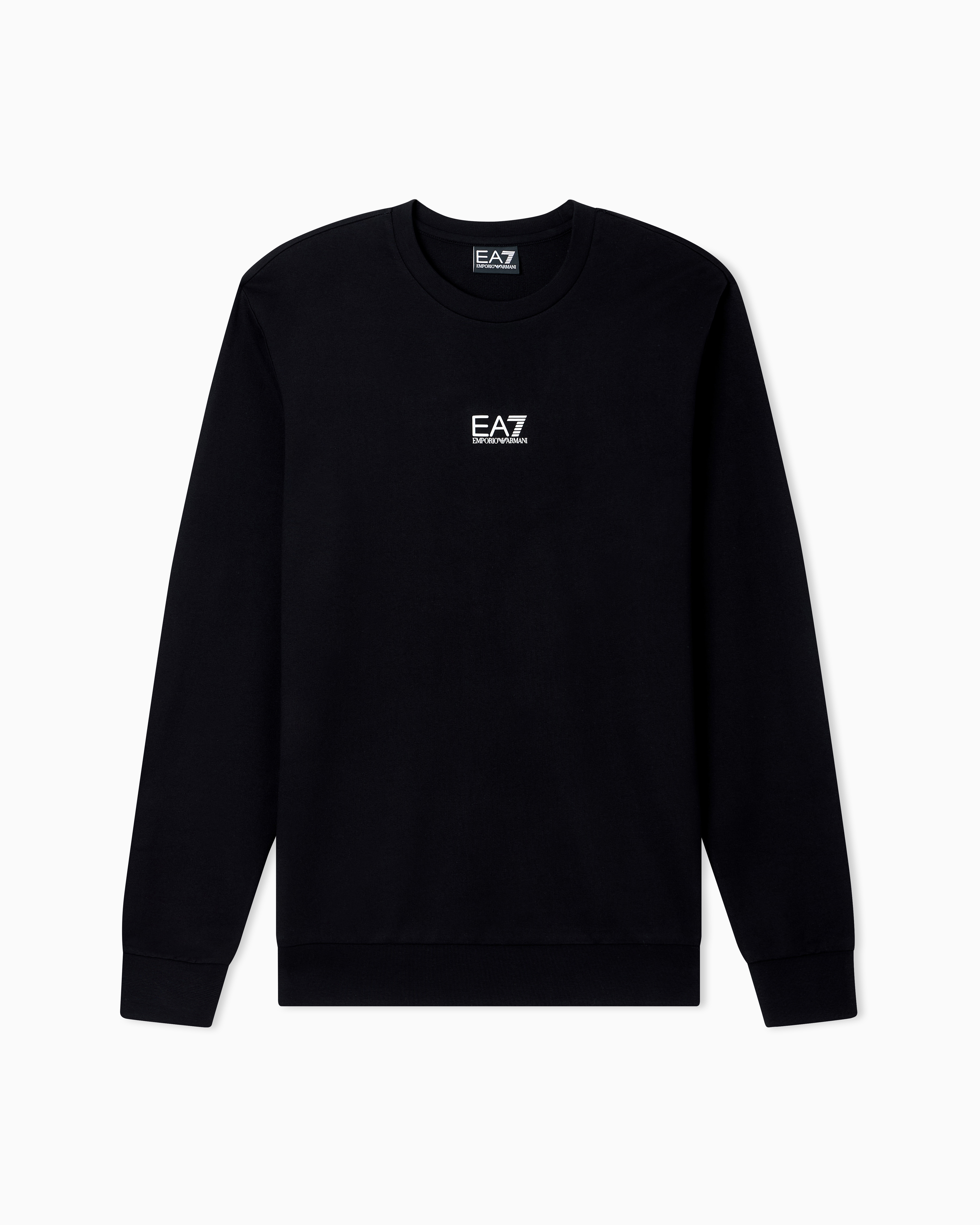 Ea7 Black Core Identity Cotton Crew-Neck Sweatshirt